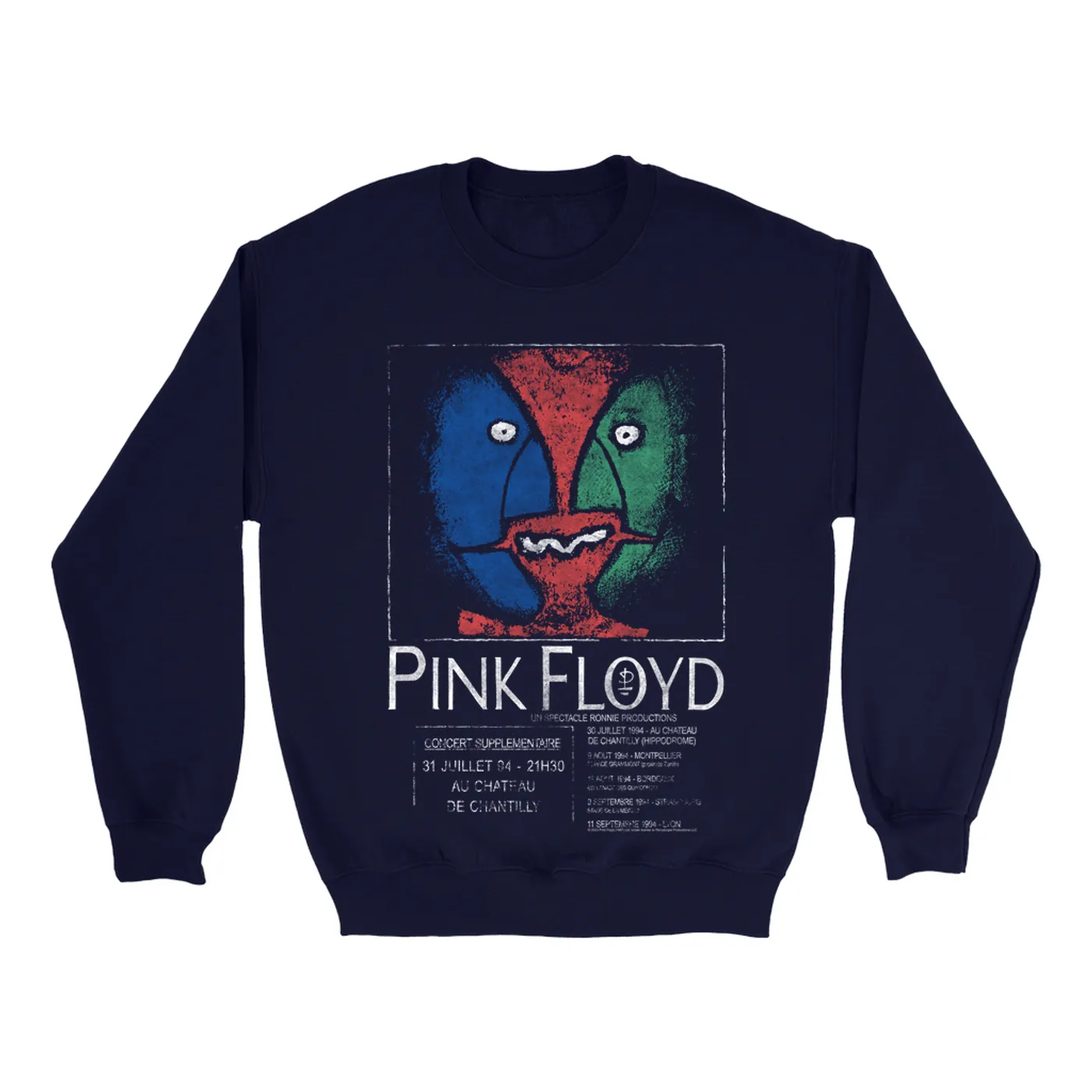 Pink Floyd Sweatshirt | Division Bell France Concert Distressed Pink Floyd Sweatshirt