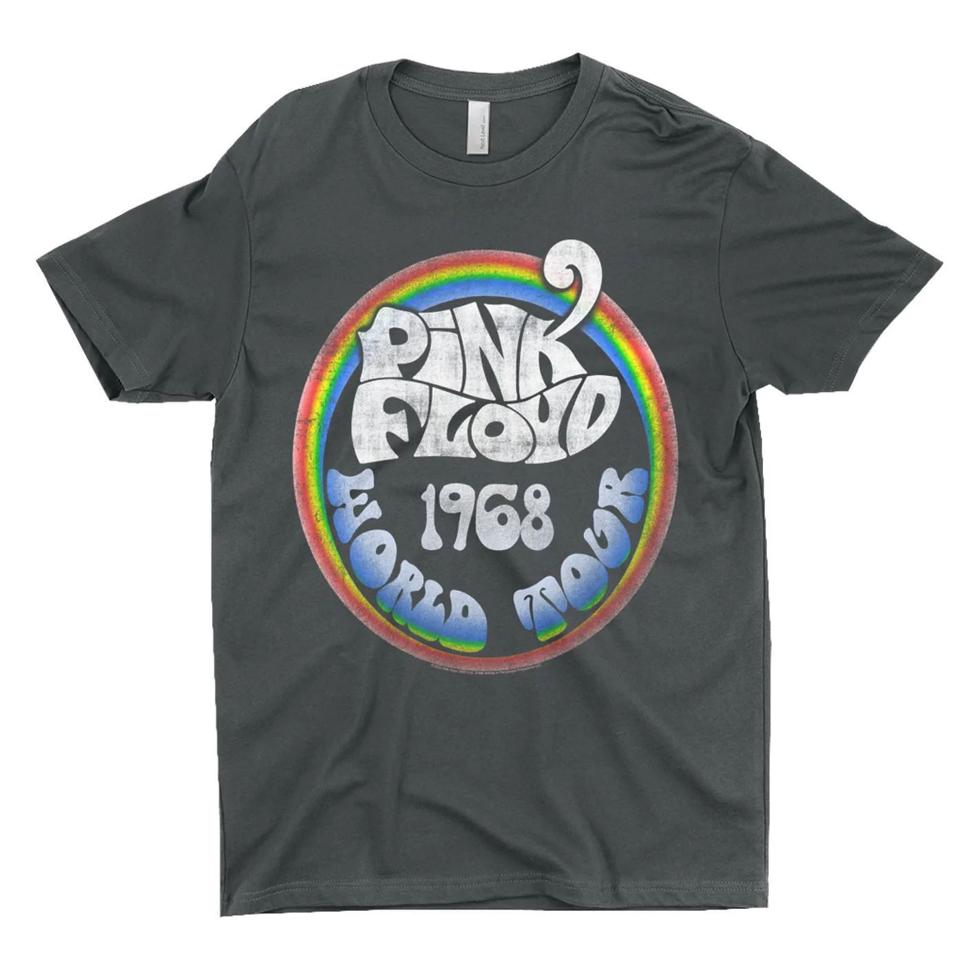 Pink Floyd T-Shirt | Rainbow Ombre 1968 World Tour Design Distressed Pink Floyd Shirt