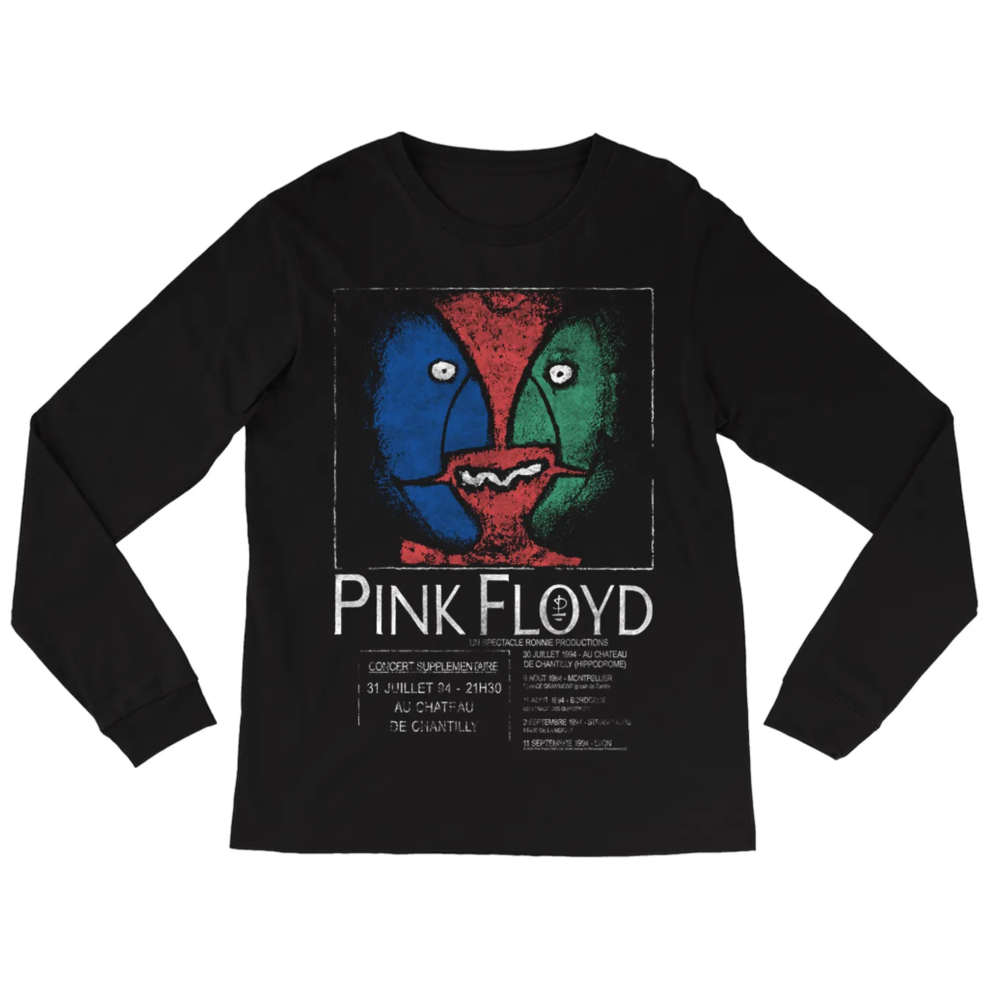 Pink Floyd Long Sleeve Shirt | Division Bell France Concert Distressed Pink Floyd Shirt