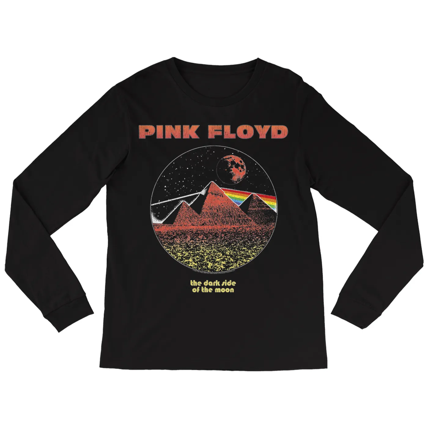 Pink Floyd Long Sleeve Shirt | Vintage Pyramids Red Tint Image Pink Floyd Shirt