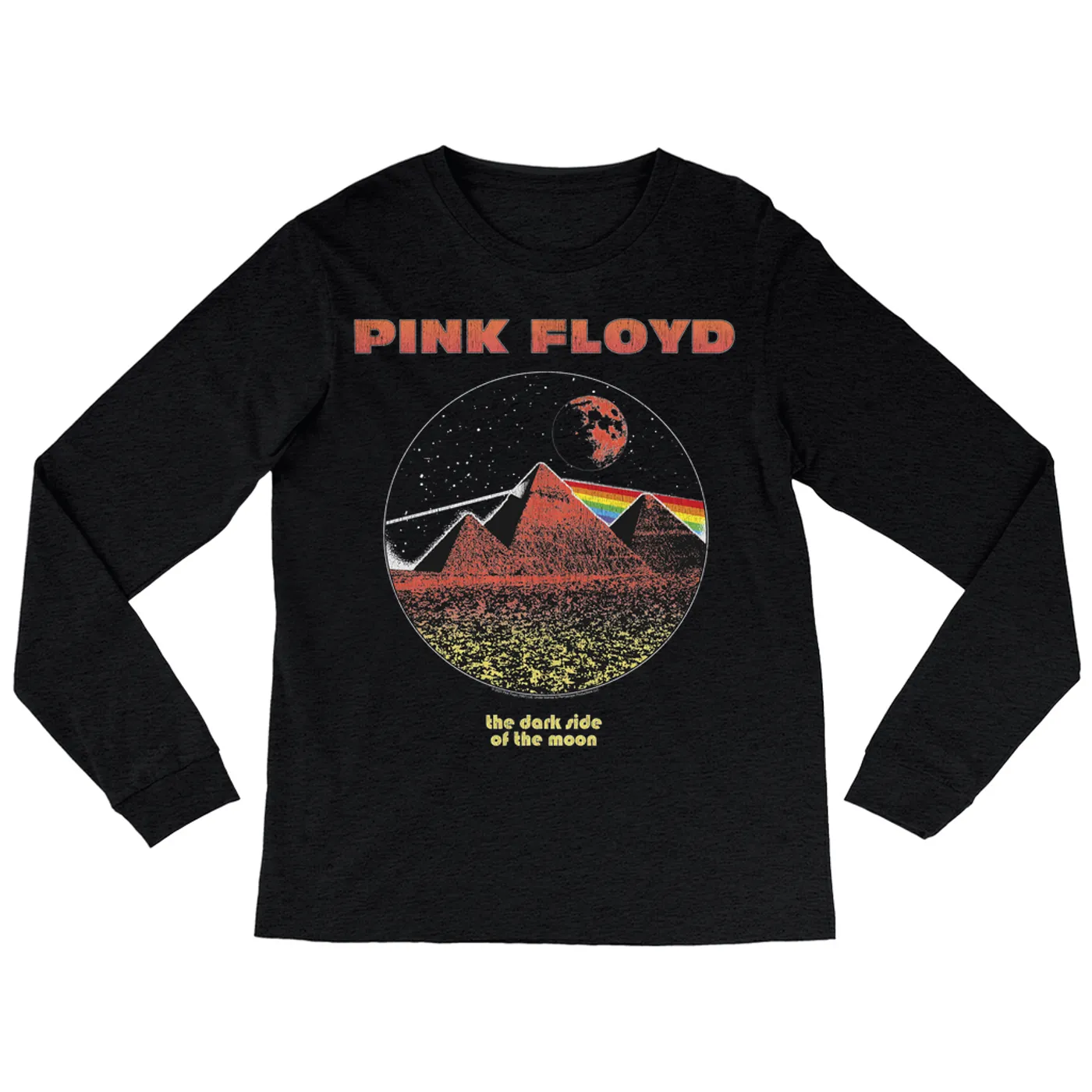 Pink Floyd Long Sleeve Shirt | Vintage Pyramids Red Tint Image Pink Floyd Shirt