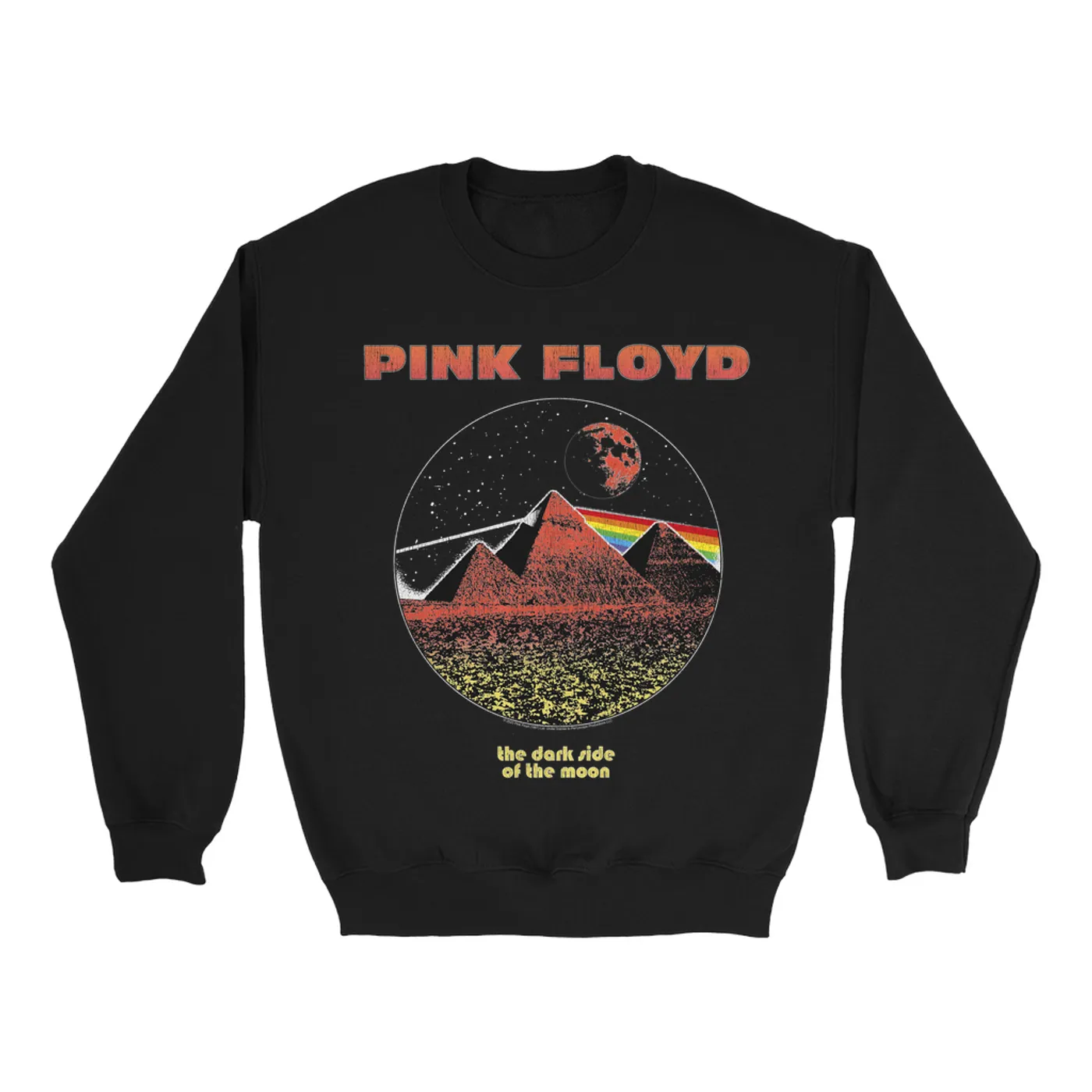 Pink Floyd Sweatshirt | Vintage Pyramids Red Tint Image Pink Floyd Sweatshirt