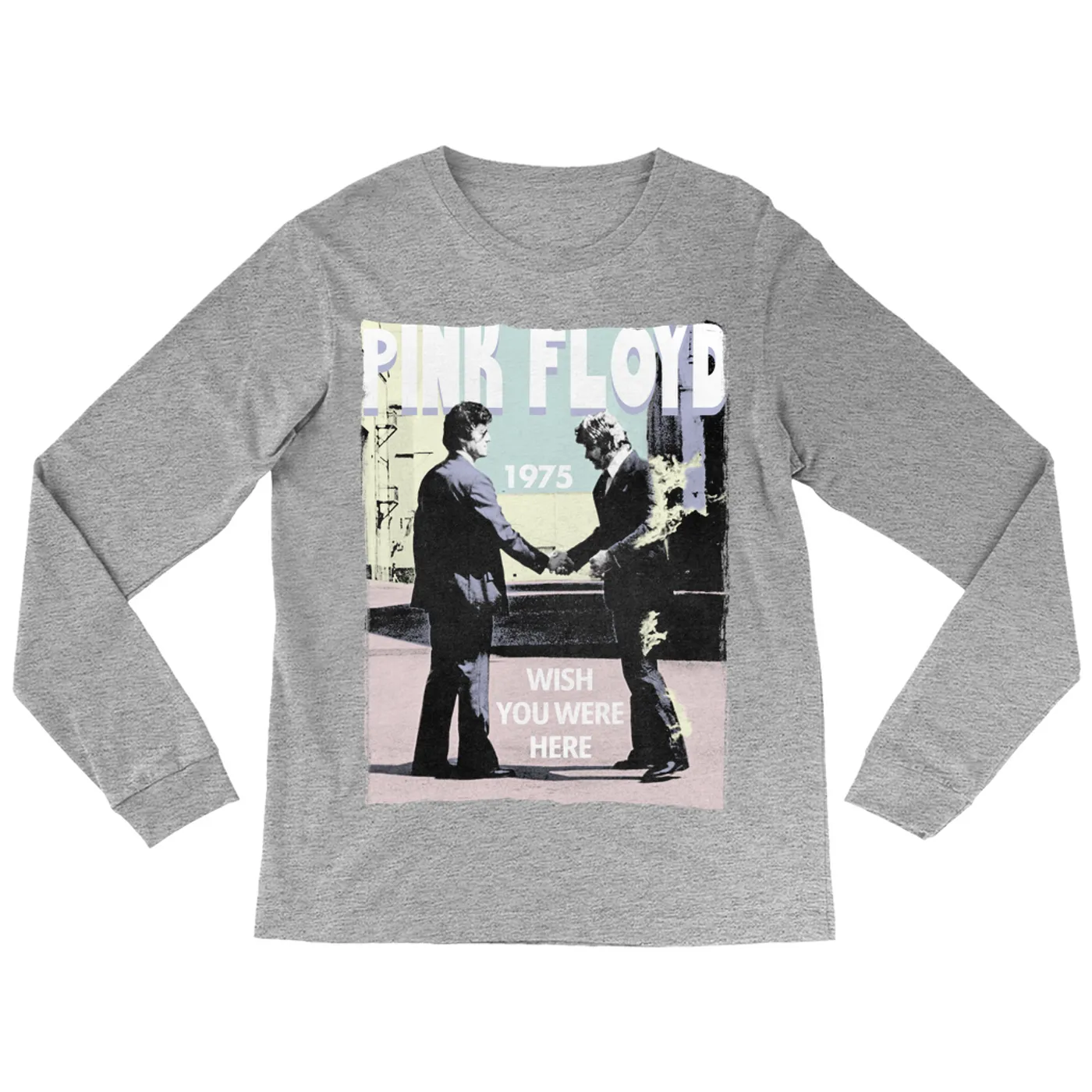 Pink Floyd Long Sleeve Shirt | Pastel Wish You Were Here Design Pink Floyd Shirt
