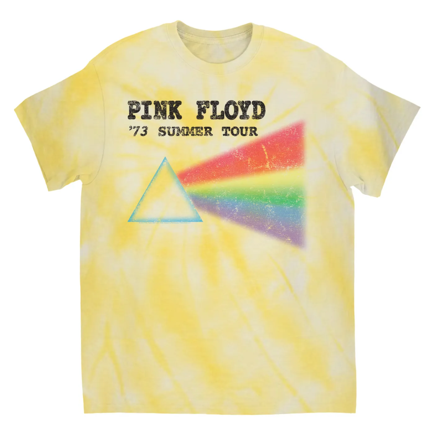 Pink Floyd T-Shirt | Summer Tour '73 Distressed Pink Floyd Tie Dye Shirt