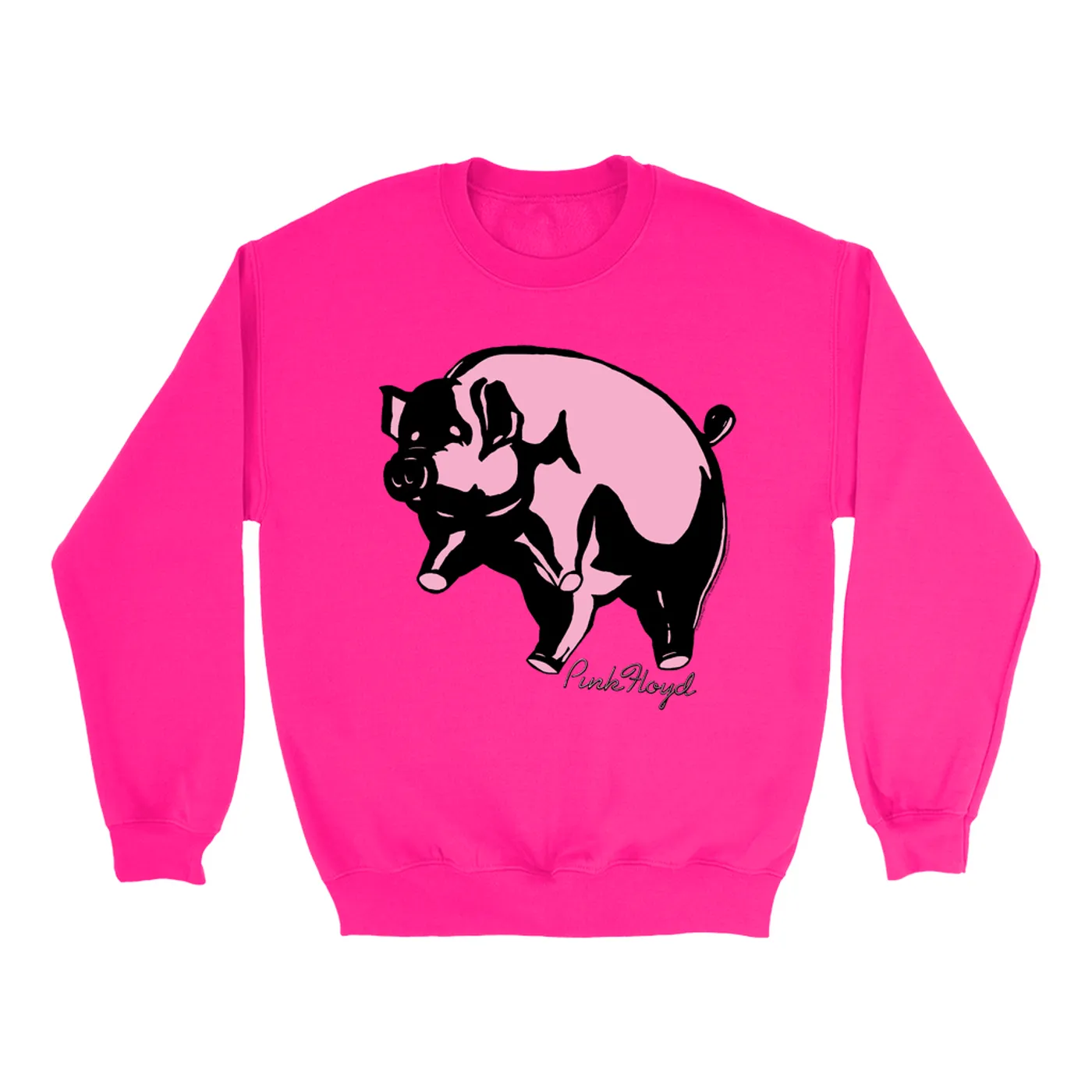 Pink Floyd Bright Colored Sweatshirt | Classic Flying Pig Album Art Pink Floyd Sweatshirt