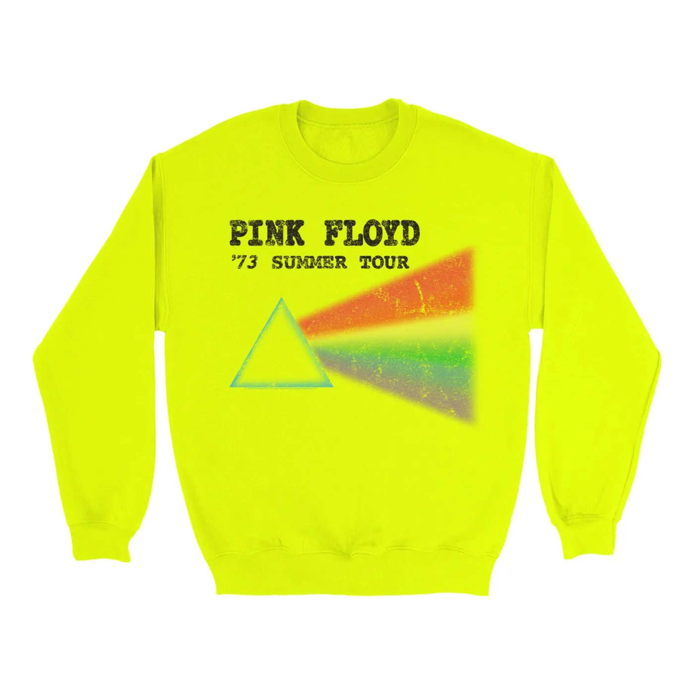 Pink Floyd Bright Colored Sweatshirt | Summer Tour '73 Distressed Pink Floyd Sweatshirt
