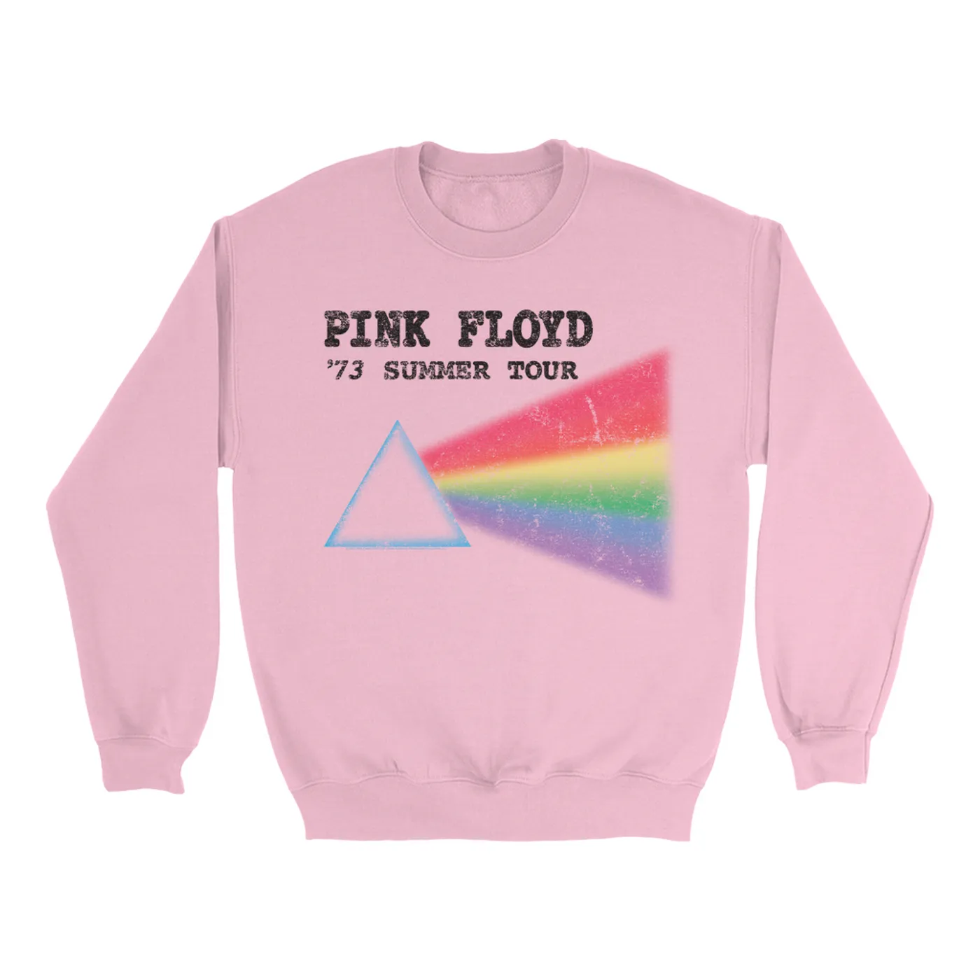 Pink Floyd Bright Colored Sweatshirt | Summer Tour '73 Distressed Pink Floyd Sweatshirt