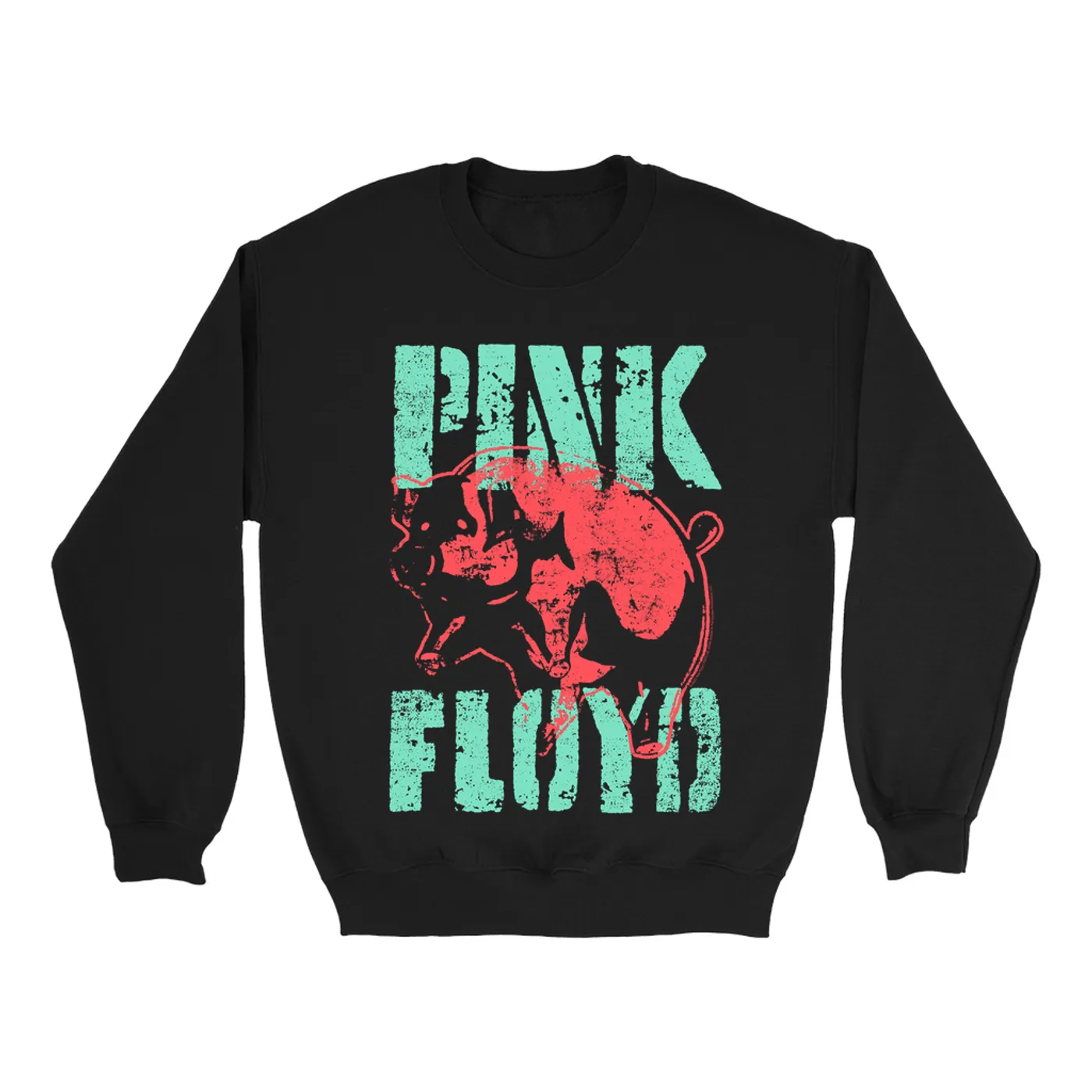 Pink Floyd Sweatshirt | Red Flying Pig Distressed Pink Floyd Sweatshirt
