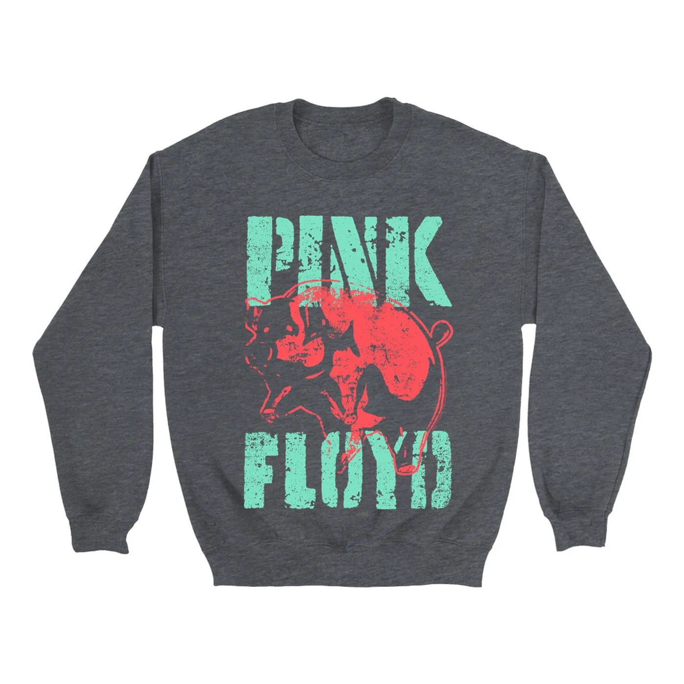 Pink Floyd Sweatshirt | Red Flying Pig Distressed Pink Floyd Sweatshirt