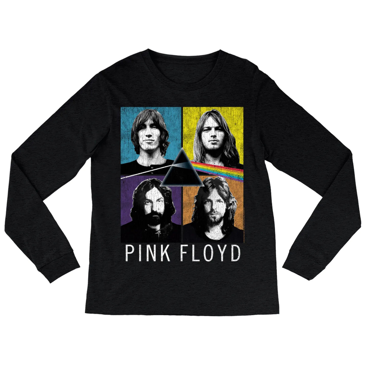 Pink Floyd Long Sleeve Shirt | Pop Art Square Art Distressed Pink Floyd Shirt
