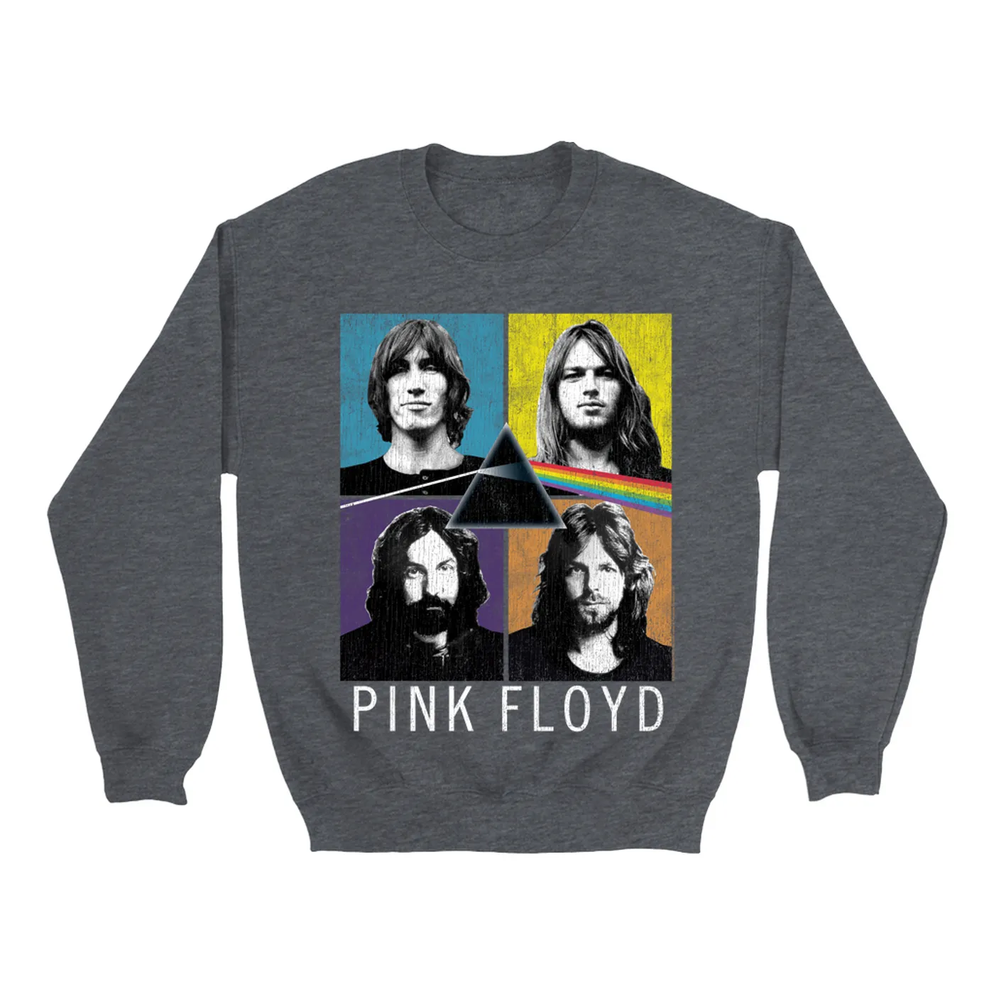 Pink Floyd Sweatshirt | Pop Art Square Art Distressed Pink Floyd Sweatshirt