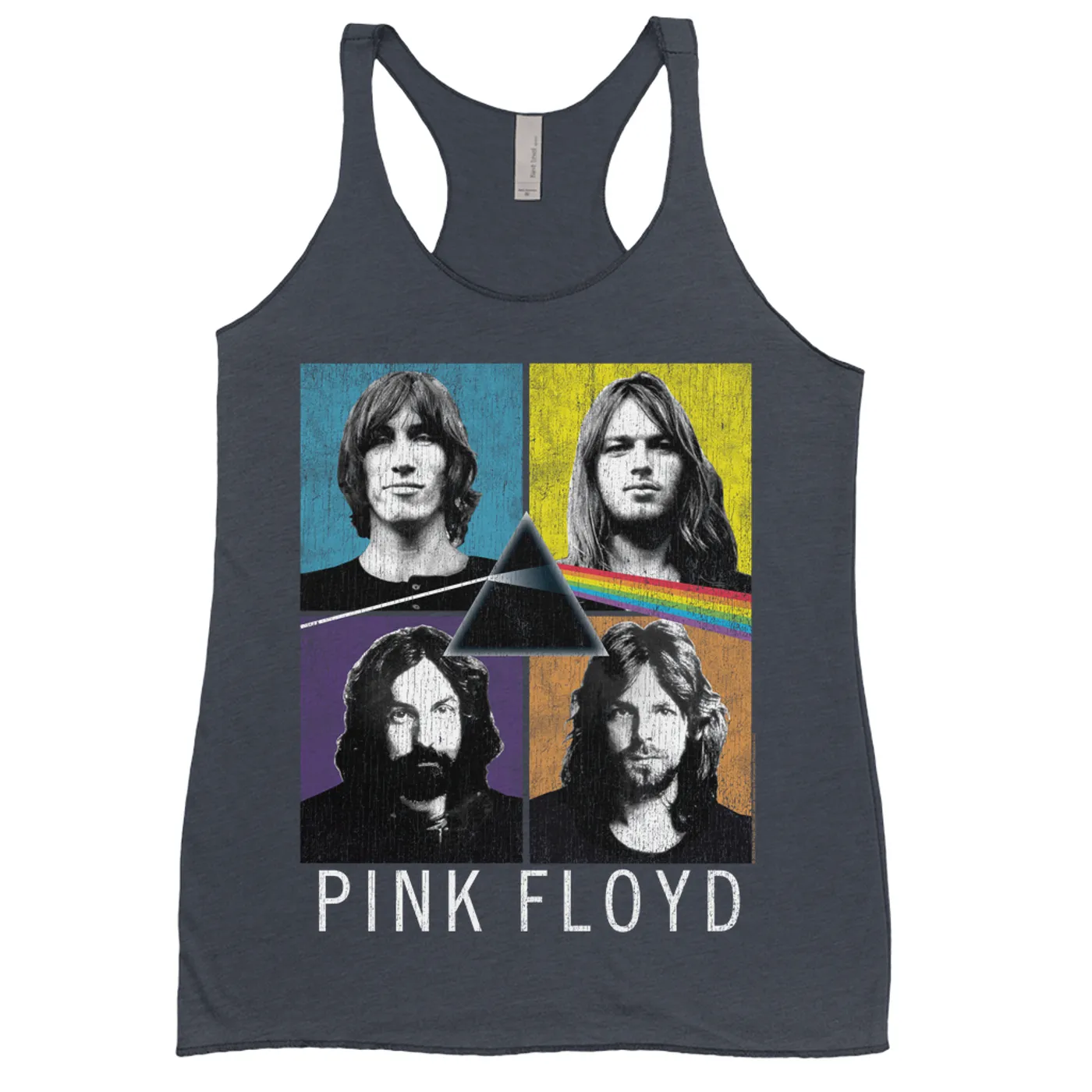 Pink Floyd Ladies' Tank Top | Pop Art Square Art Distressed Pink Floyd Shirt