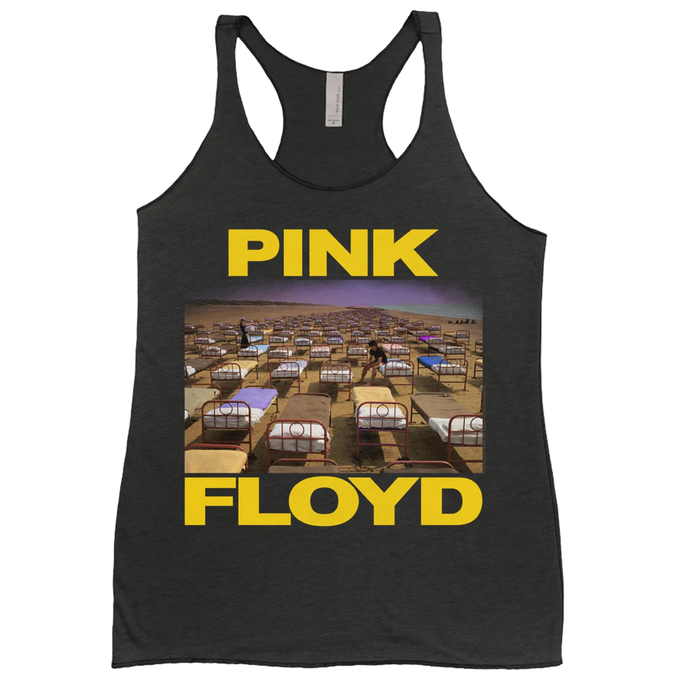 Pink Floyd Ladies' Tank Top | A Momentary Lapse of Reason Beds Yellow Logo Pink Floyd Shirt