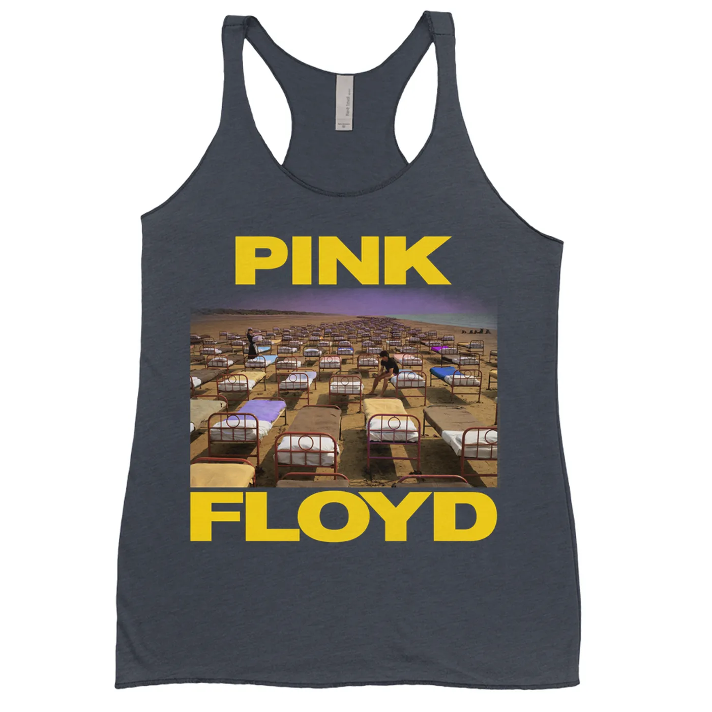 Pink Floyd Ladies' Tank Top | A Momentary Lapse of Reason Beds Yellow Logo Pink Floyd Shirt
