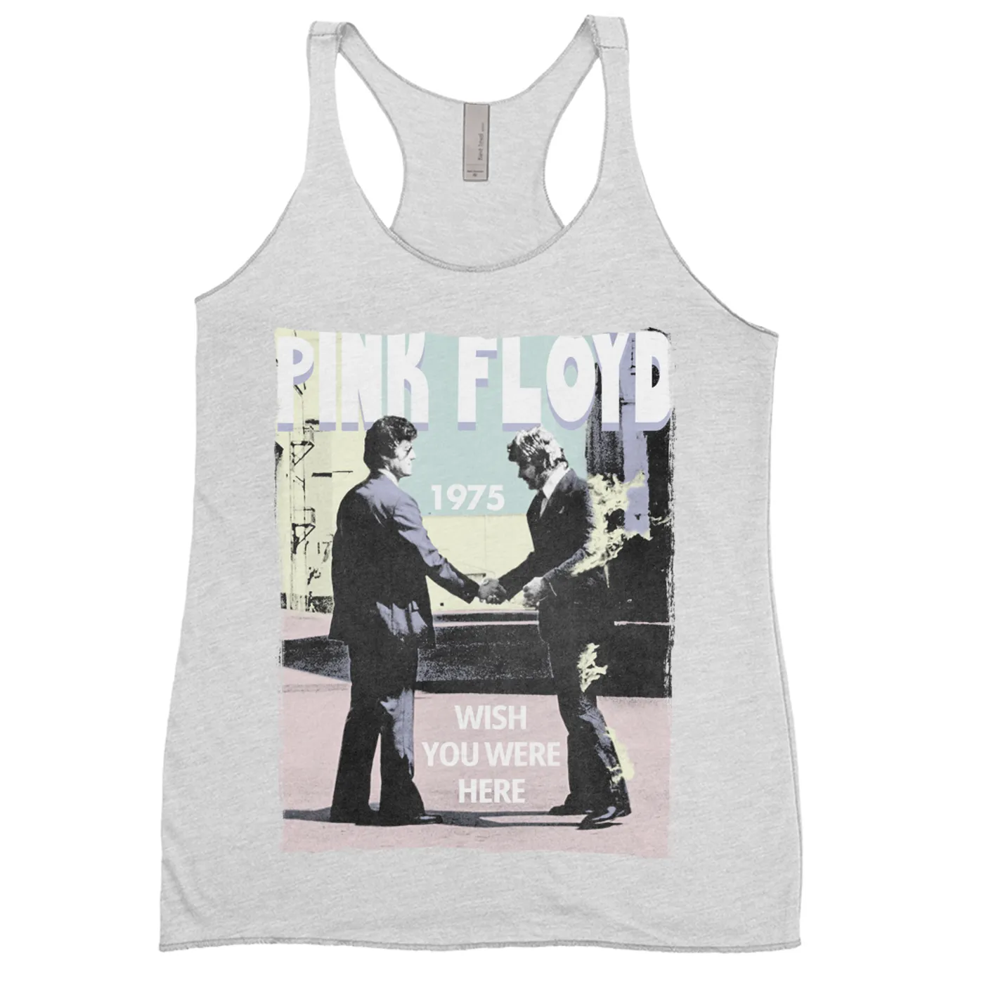 Pink Floyd Ladies' Tank Top | Pastel Wish You Were Here Design Pink Floyd Shirt