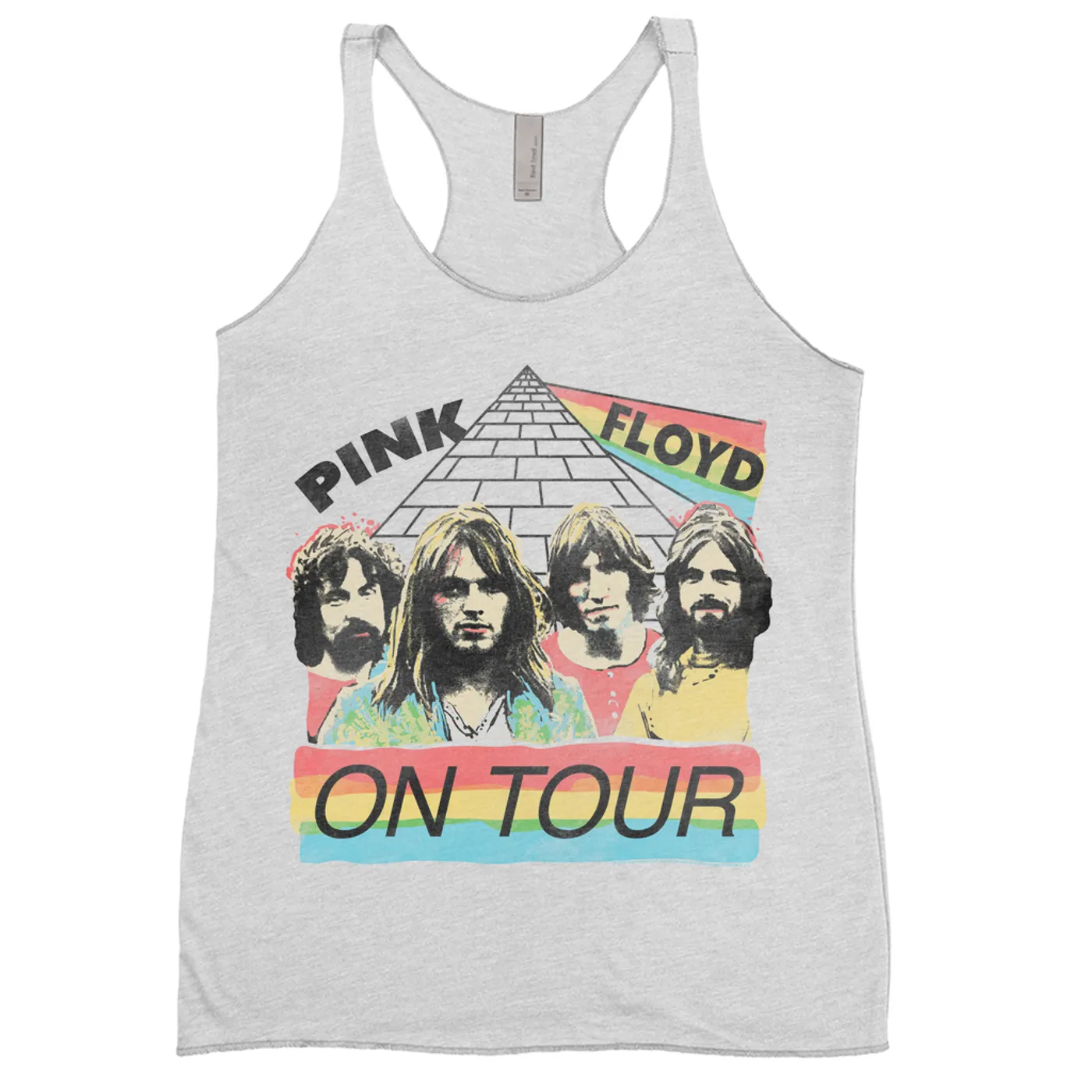 Pink Floyd Ladies' Tank Top | 1980 Live In Concert Colorful Design Distressed Pink Floyd Shirt