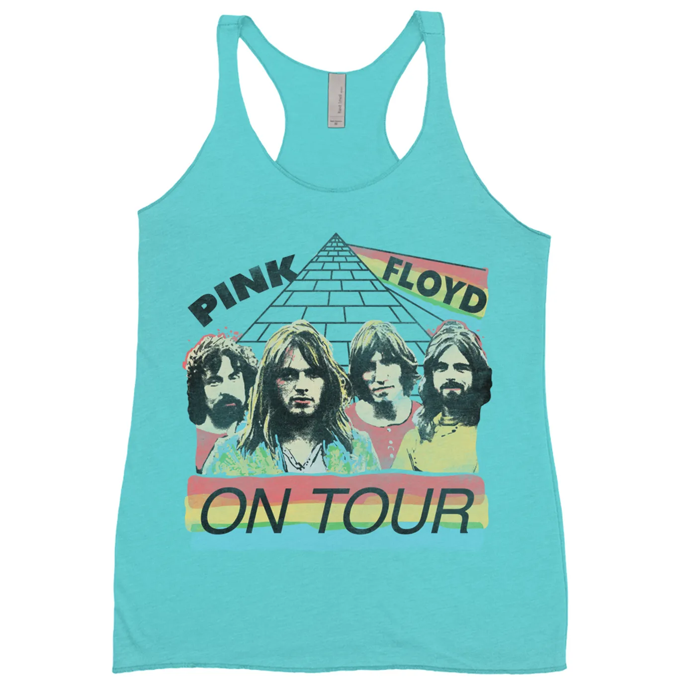 Pink Floyd Ladies' Tank Top | 1980 Live In Concert Colorful Design Distressed Pink Floyd Shirt