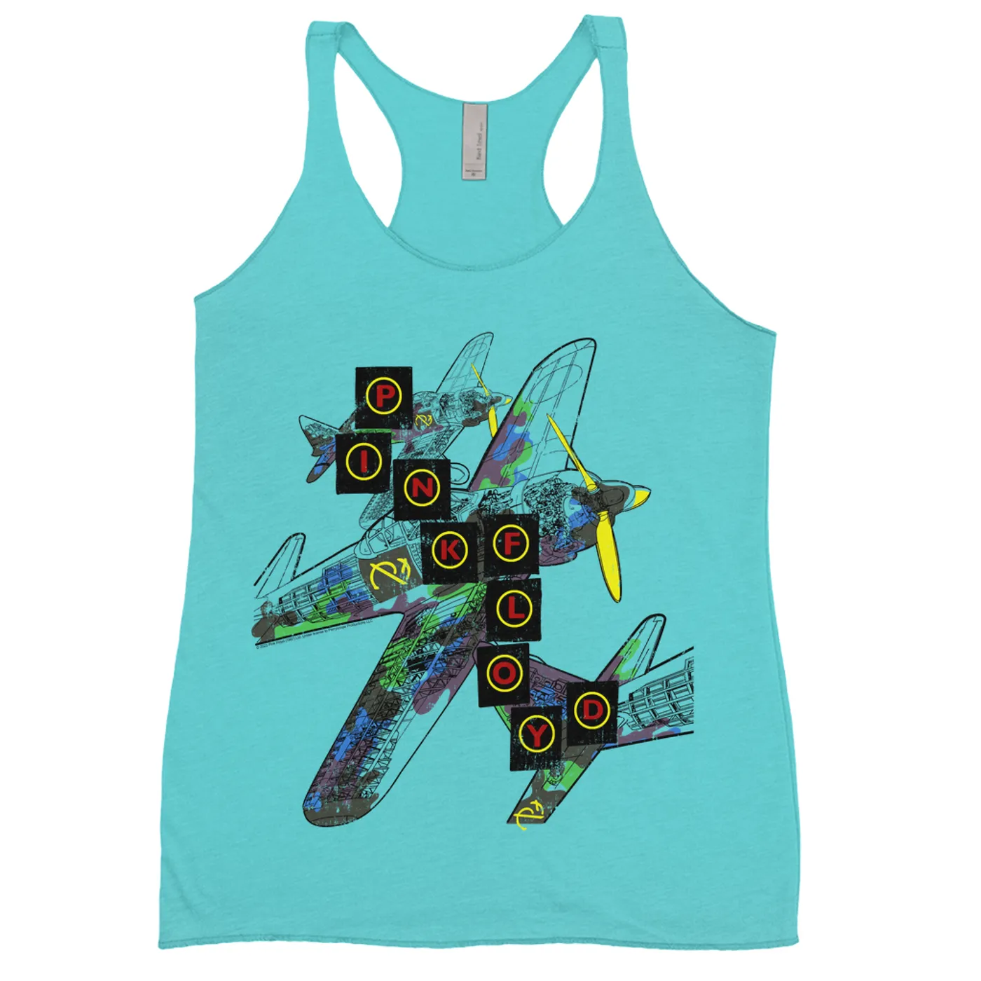 Pink Floyd Ladies' Tank Top | World Tour Large Planes Design Pink Floyd Shirt
