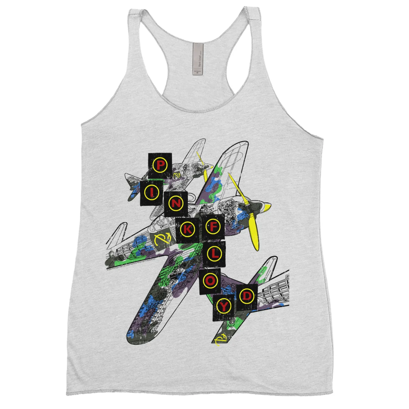 Pink Floyd Ladies' Tank Top | World Tour Large Planes Design Pink Floyd Shirt