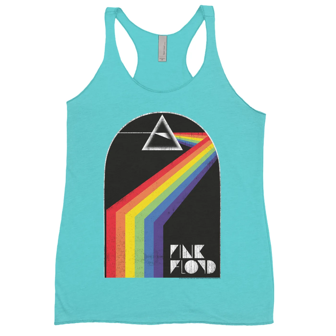 Pink Floyd Ladies' Tank Top | The Dark Side Of The Moon Retro Arch Design Distressed Pink Floyd Shirt