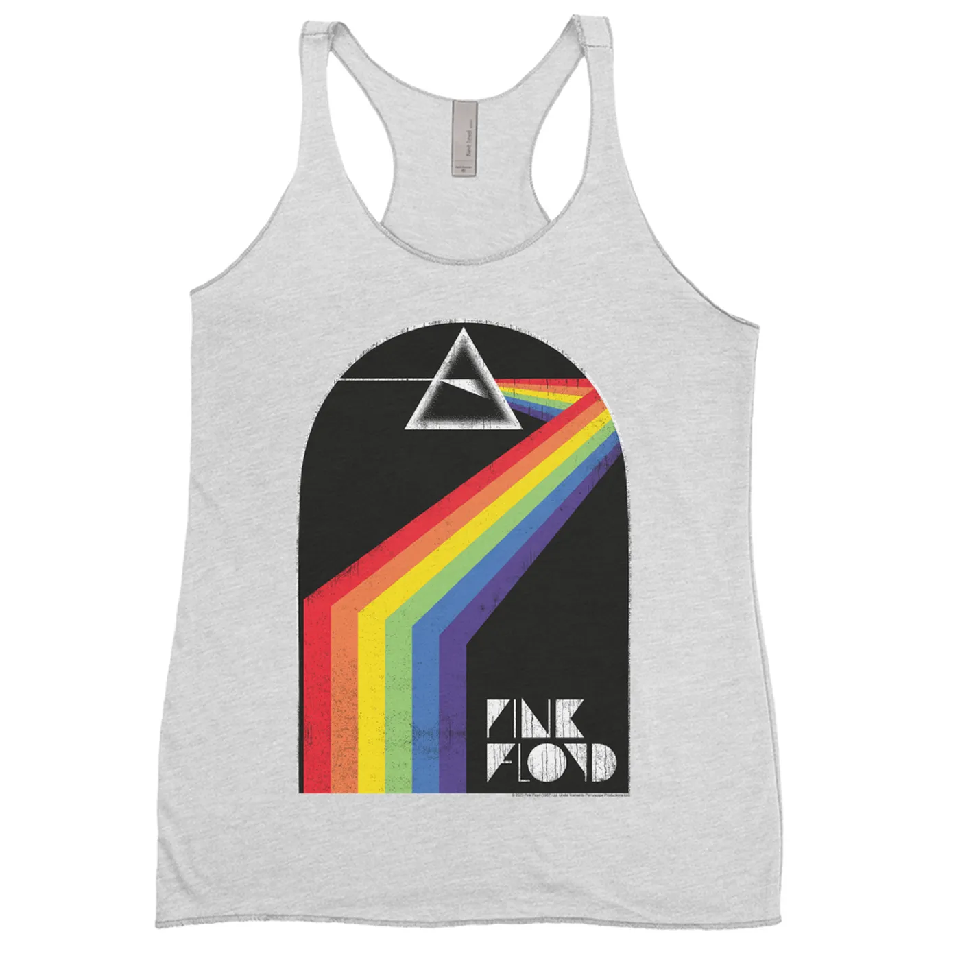 Pink Floyd Ladies' Tank Top | The Dark Side Of The Moon Retro Arch Design Distressed Pink Floyd Shirt
