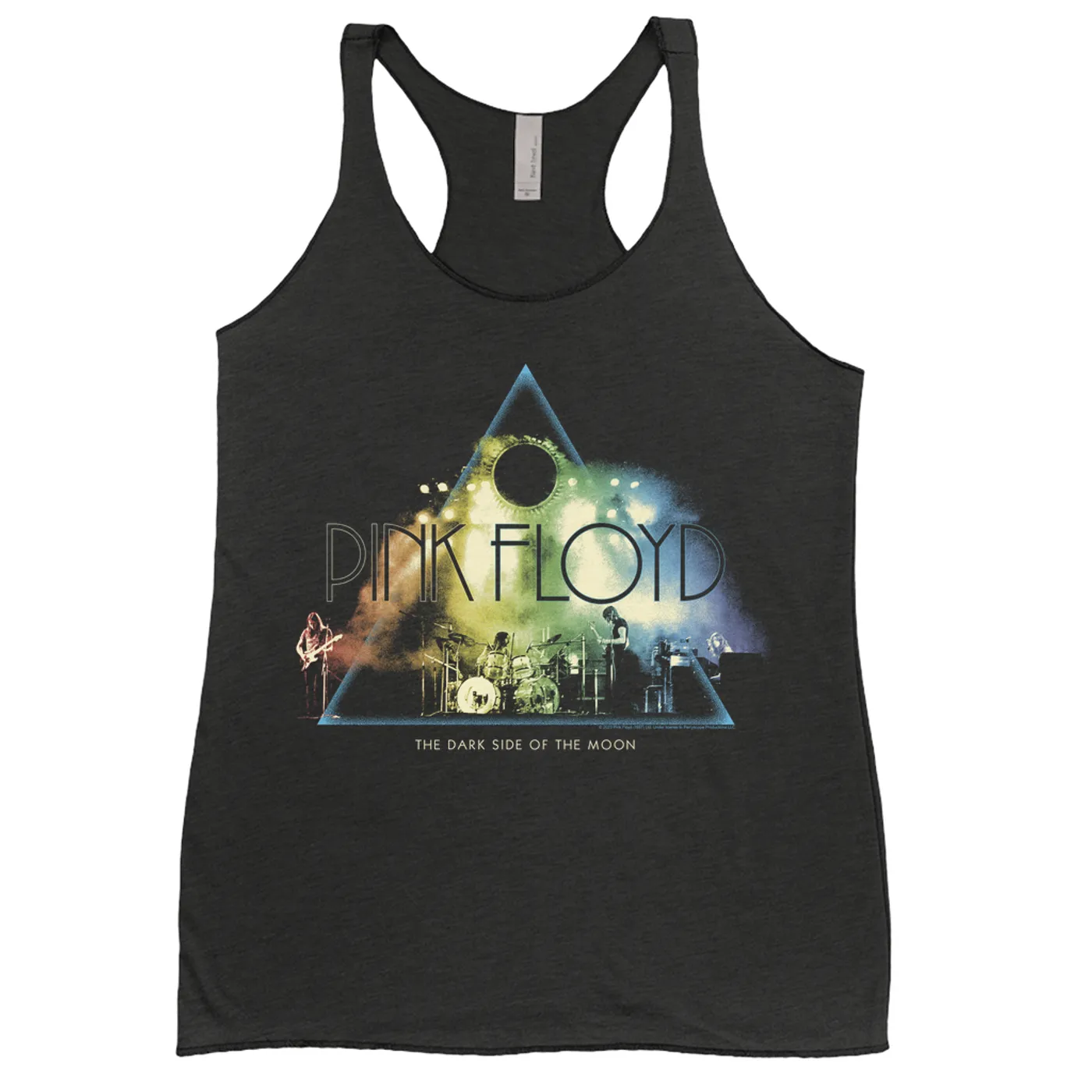 Pink Floyd Ladies' Tank Top | Live Show Dark Side Of The Moon Photo Rainbow Design Pink Floyd Shirt