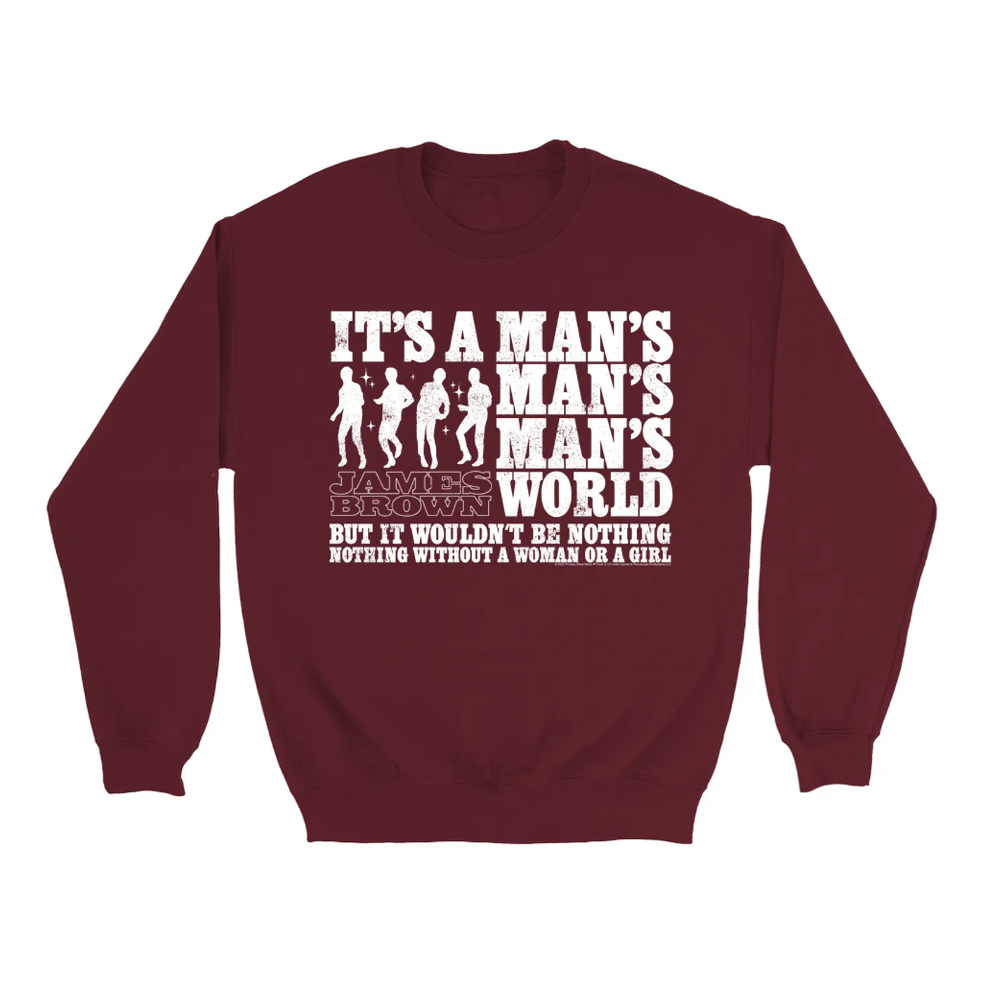 James Brown Sweatshirt | It's A Man's World White Silhouettes Distressed James Brown Sweatshirt