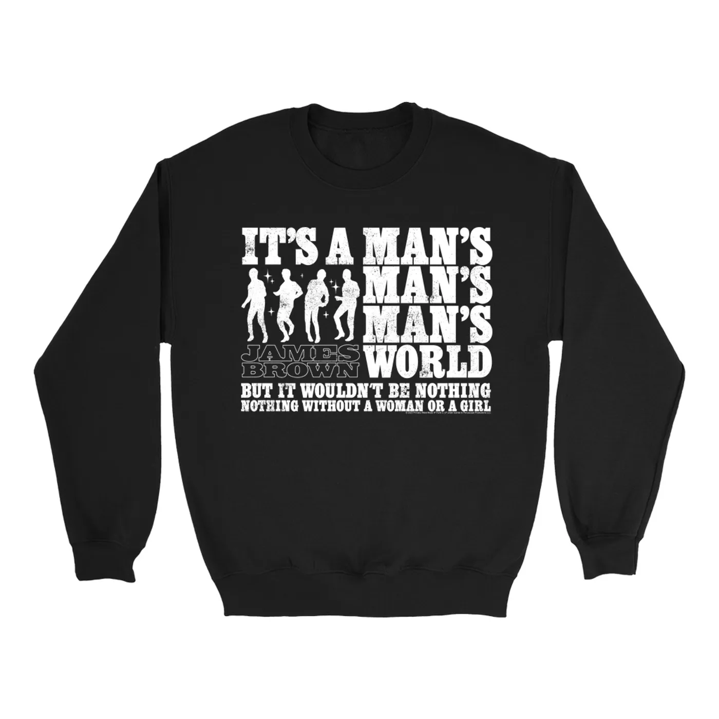 James Brown Sweatshirt | It's A Man's World White Silhouettes Distressed James Brown Sweatshirt
