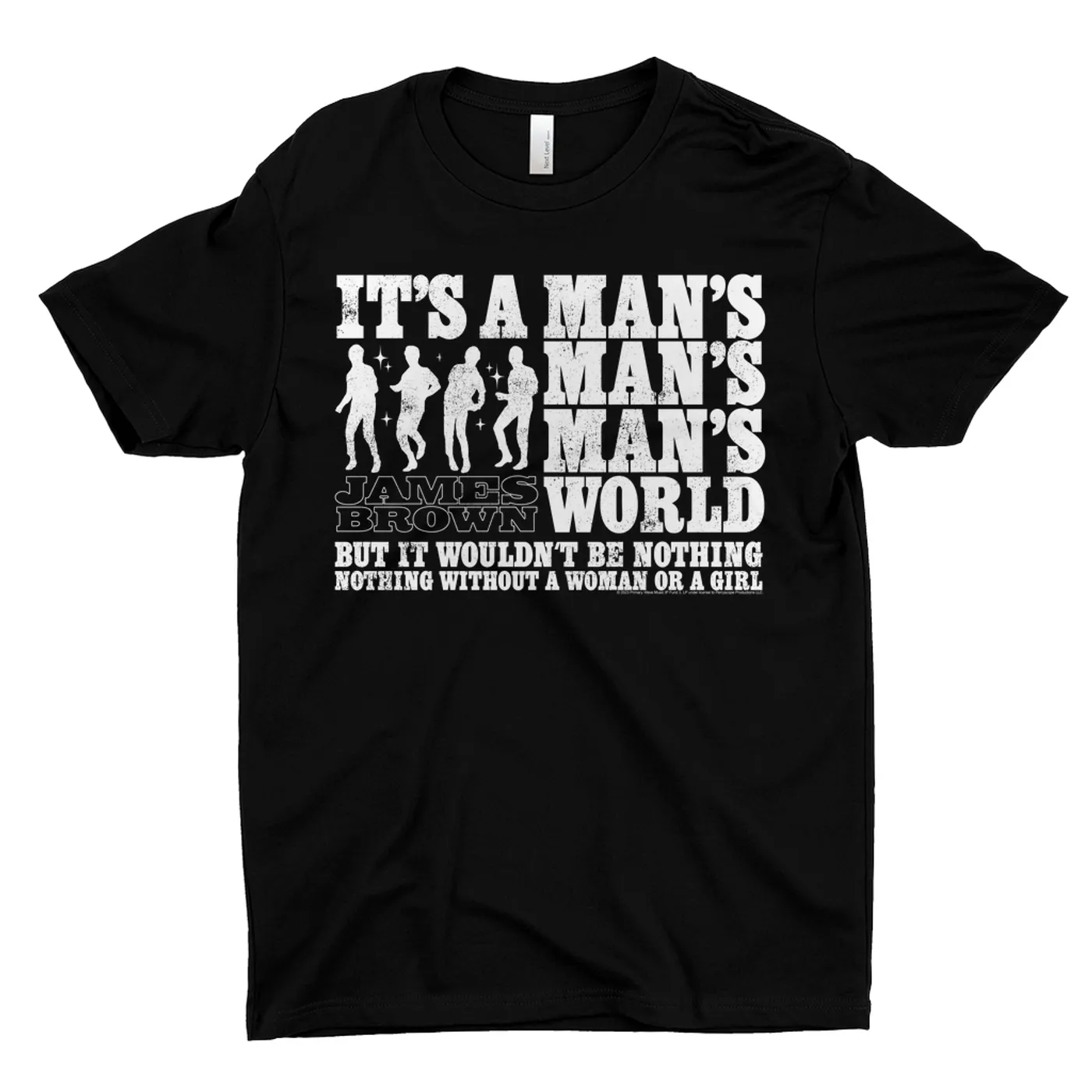 James Brown T-Shirt | It's A Man's World White Silhouettes Distressed James Brown Shirt
