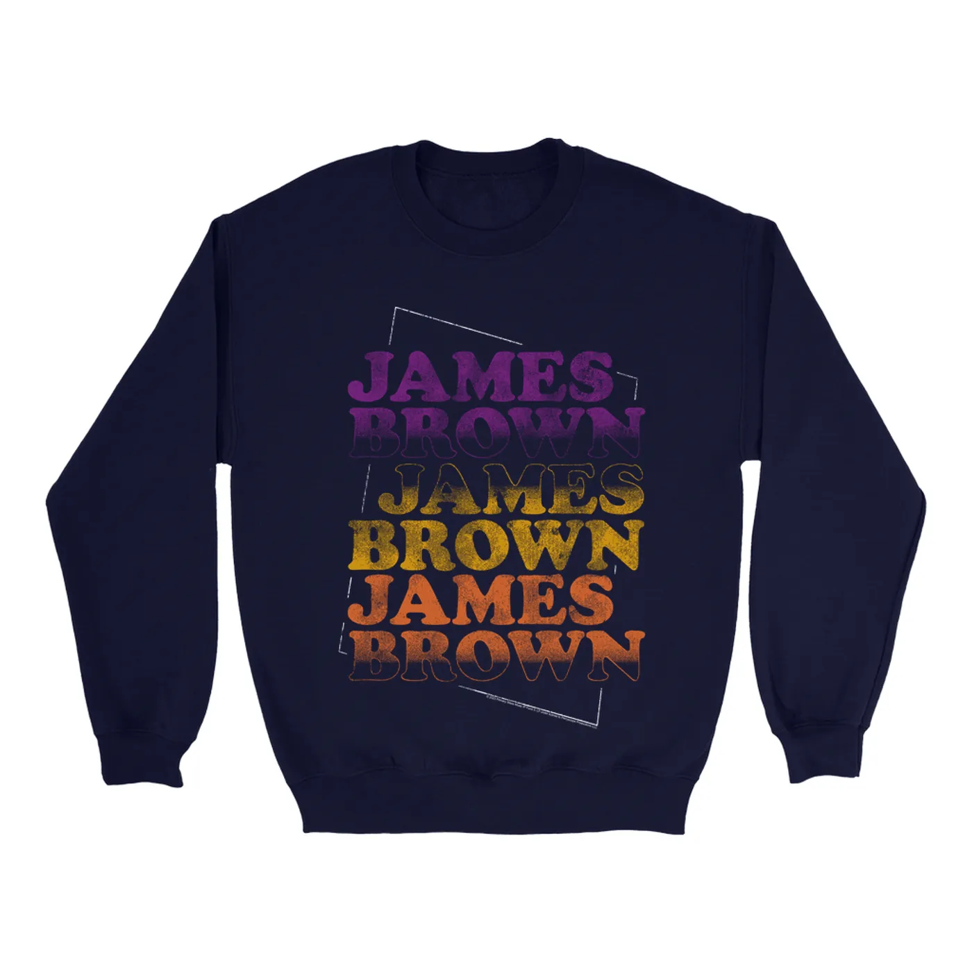 James Brown Sweatshirt | Retro Ombre Repeat Logo Distressed James Brown Sweatshirt