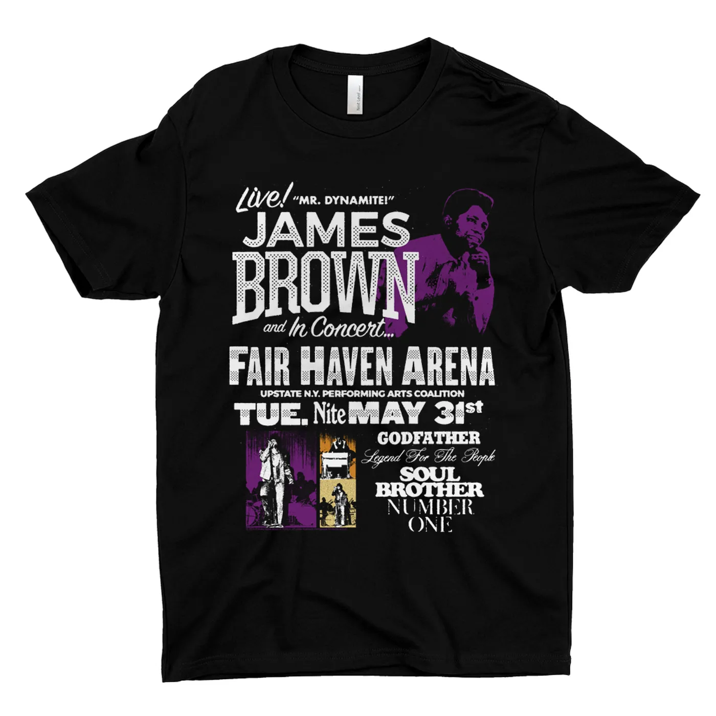 James Brown T-Shirt | Live! Mr. Dynamite In Fairhaven Arena James Brown Shirt