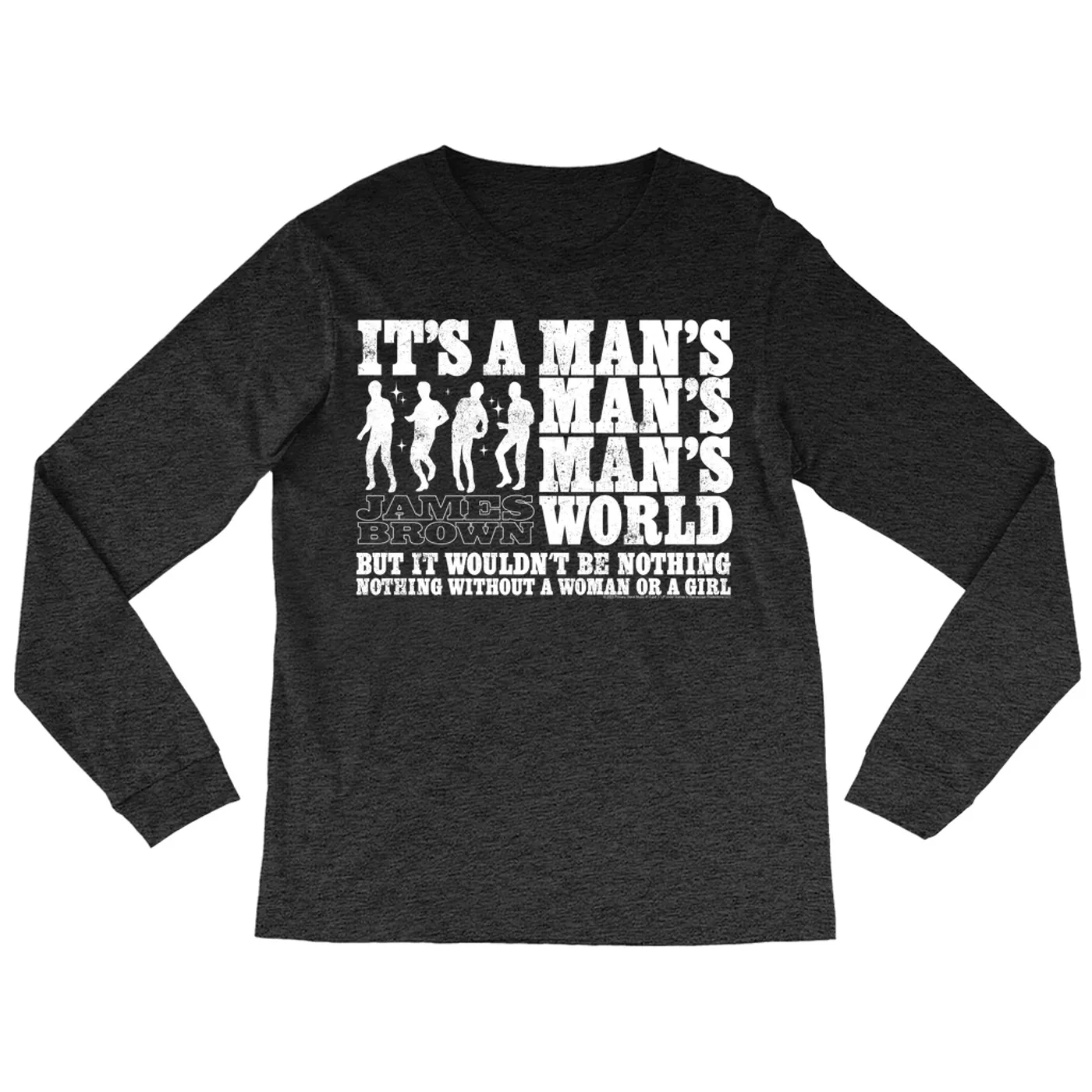 James Brown Long Sleeve Shirt | It's A Man's World White Silhouettes Distressed James Brown Shirt