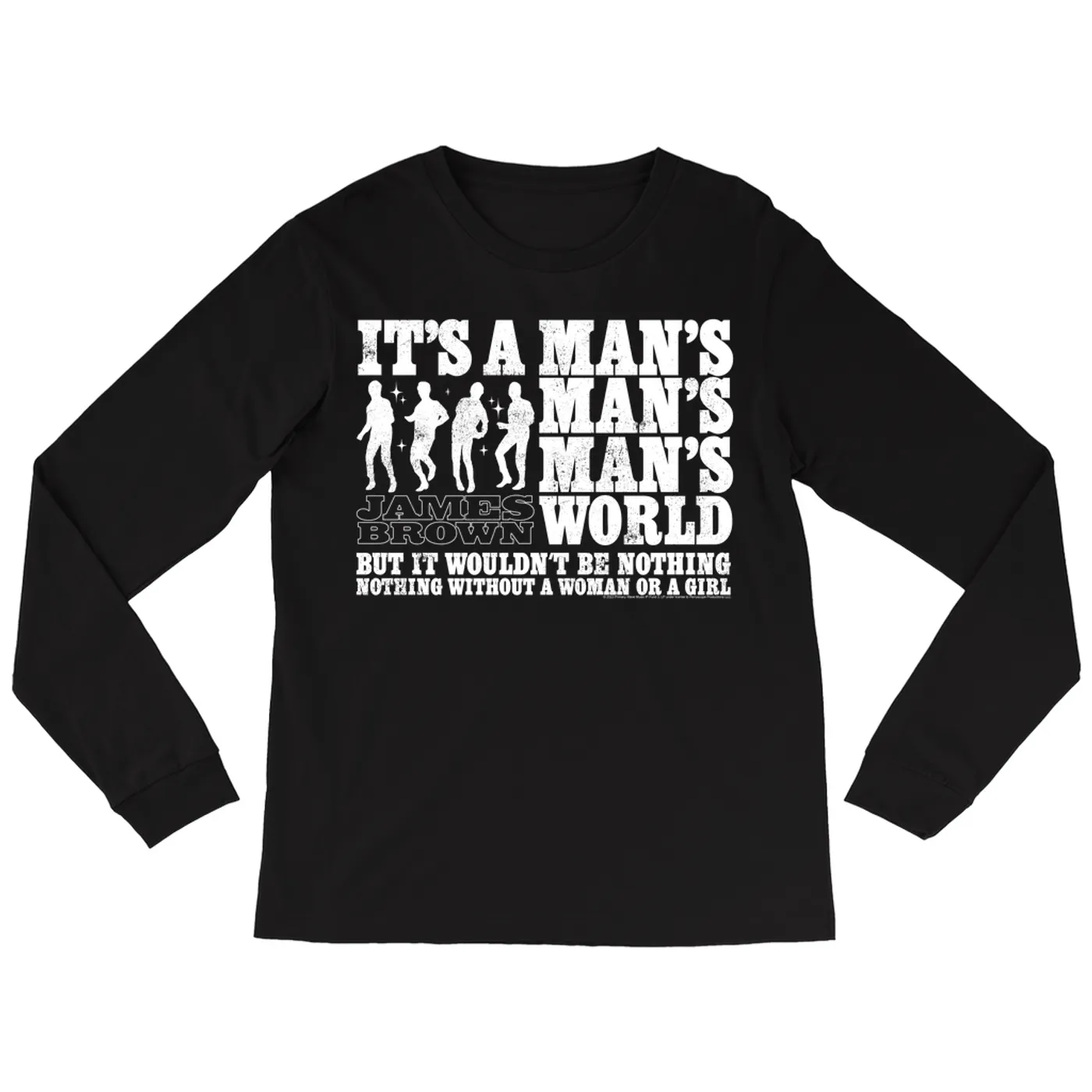 James Brown Long Sleeve Shirt | It's A Man's World White Silhouettes Distressed James Brown Shirt