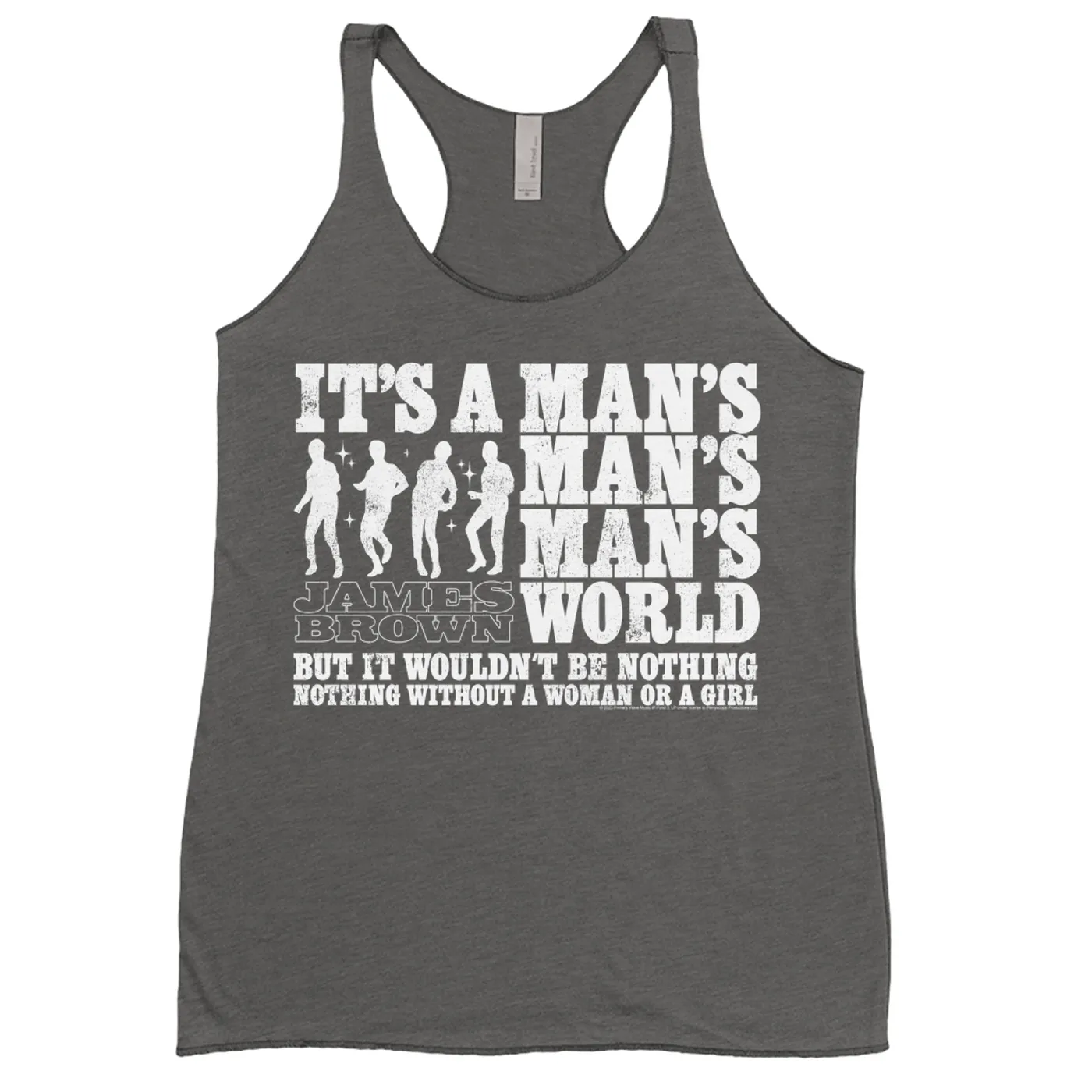 James Brown Ladies' Tank Top | It's A Man's World White Silhouettes Distressed James Brown Shirt