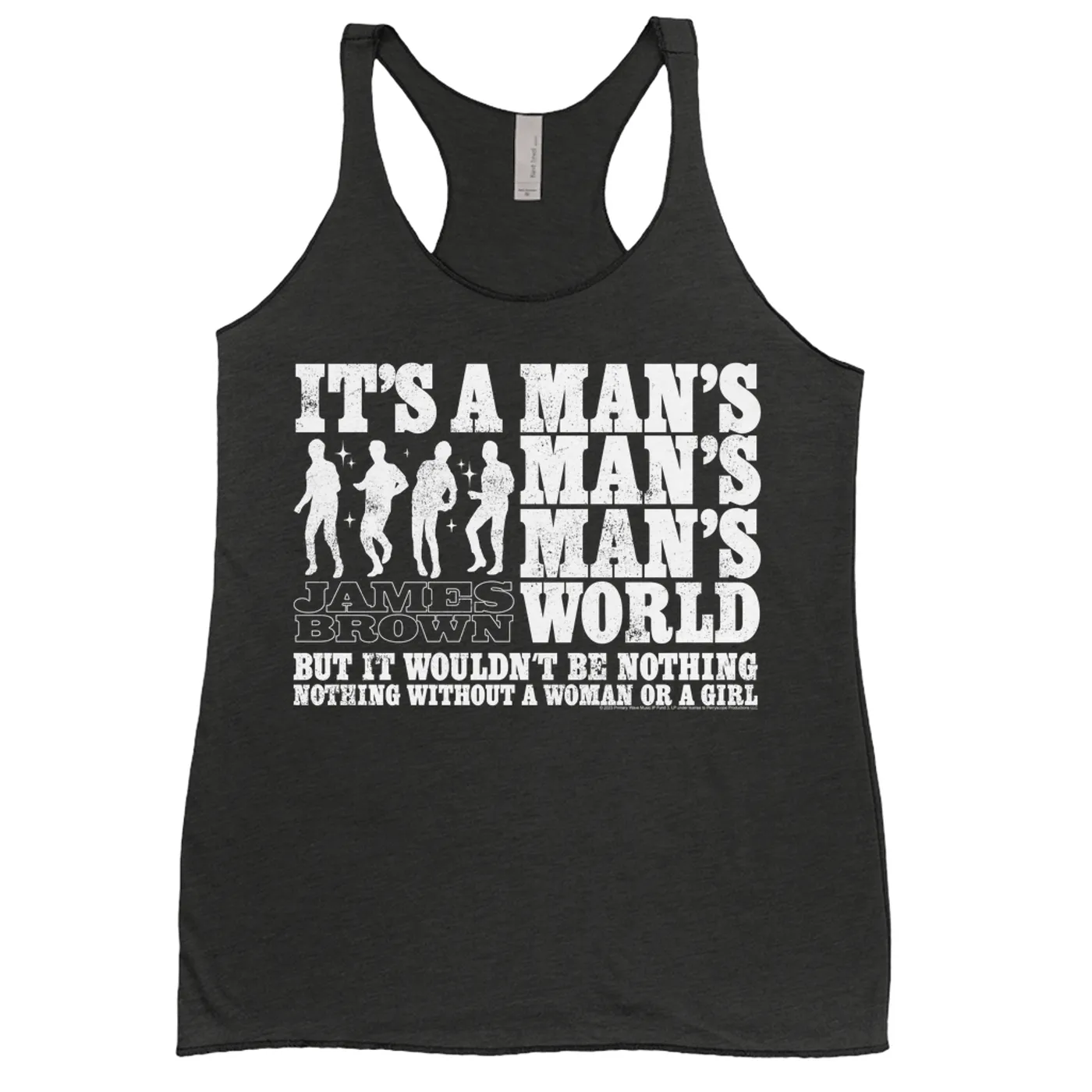 James Brown Ladies' Tank Top | It's A Man's World White Silhouettes Distressed James Brown Shirt