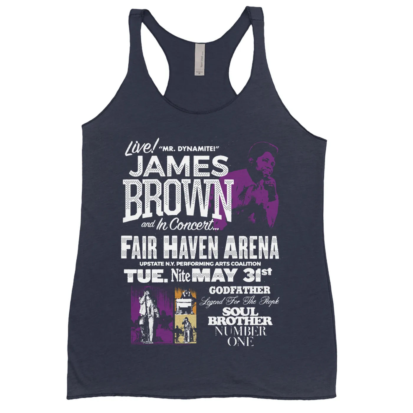 James Brown Ladies' Tank Top | Live! Mr. Dynamite In Fairhaven Arena James Brown Shirt
