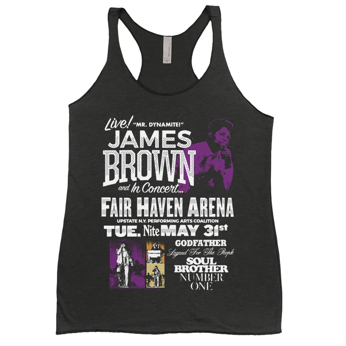 James Brown Ladies' Tank Top | Live! Mr. Dynamite In Fairhaven Arena James Brown Shirt
