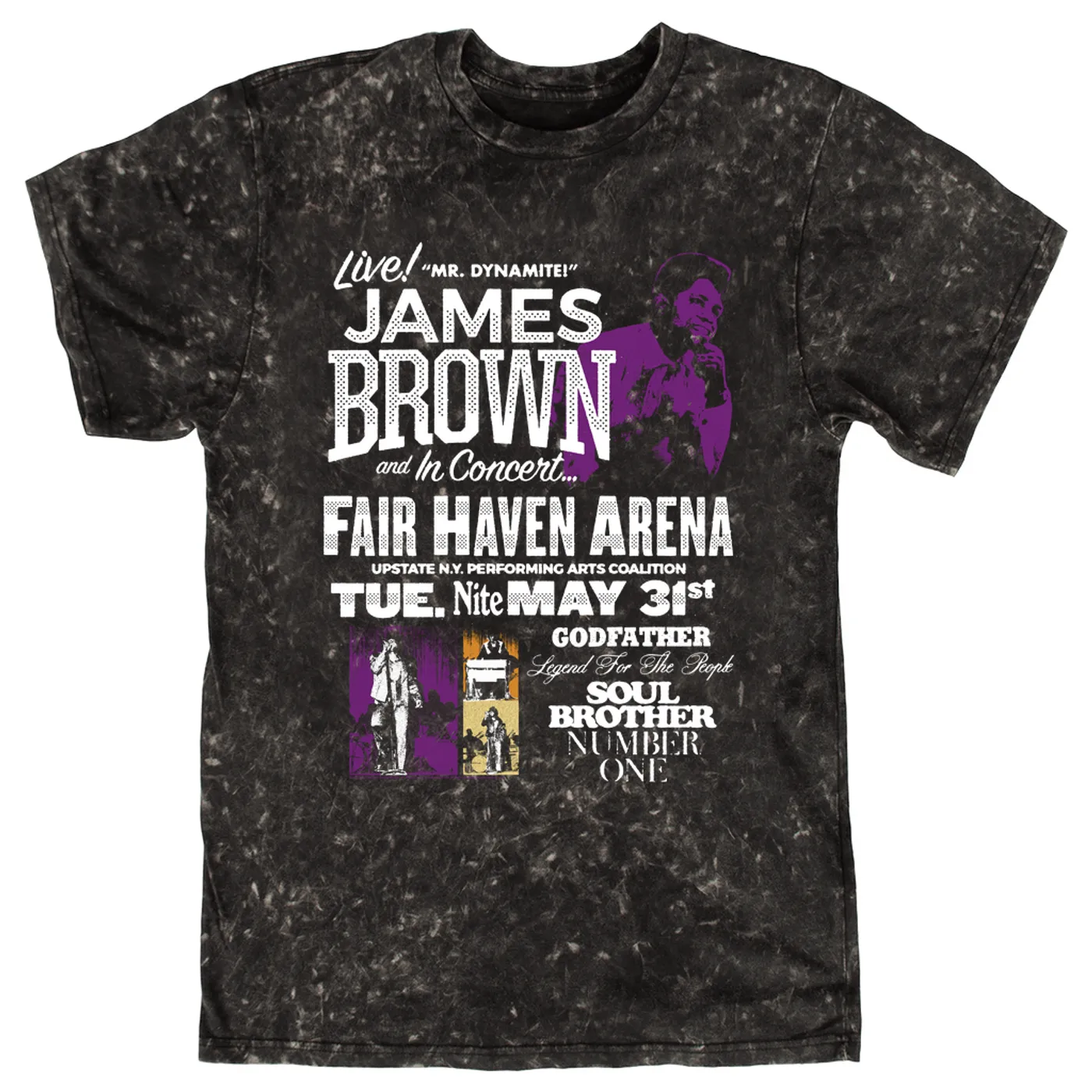 James Brown T-shirt | Live! Mr. Dynamite In Fairhaven Arena James Brown Mineral Wash Shirt