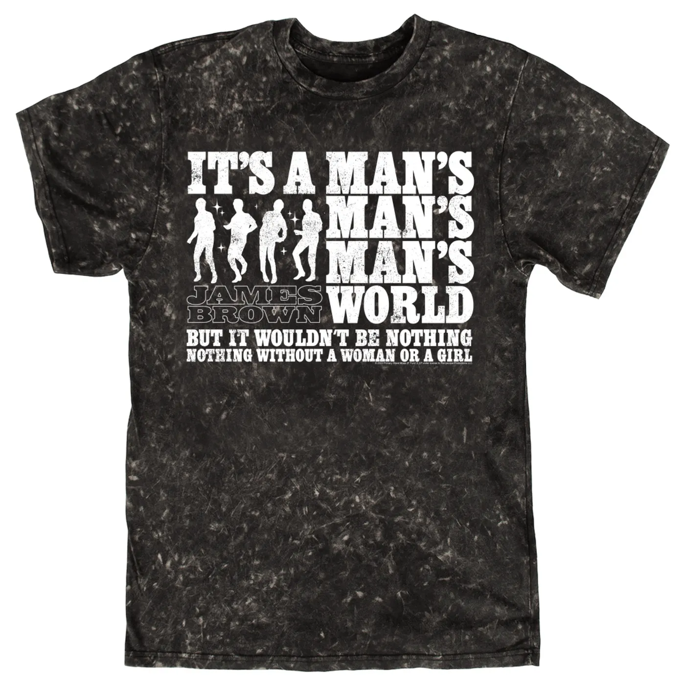 James Brown T-shirt | It's A Man's World White Silhouettes Distressed James Brown Mineral Wash Shirt