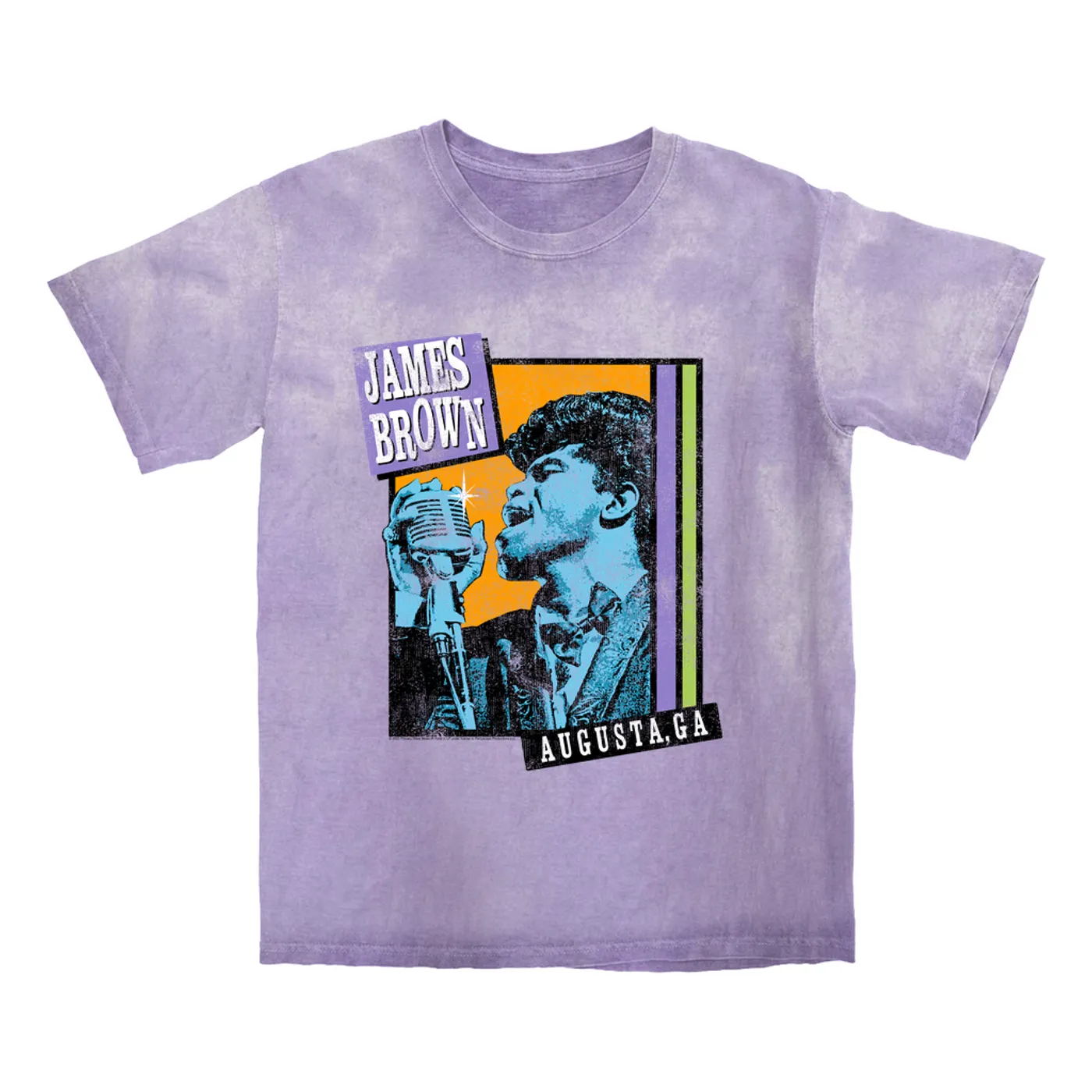 James Brown T-shirt | Live in Augusta Georgia Distressed James Brown Color Blast Shirt
