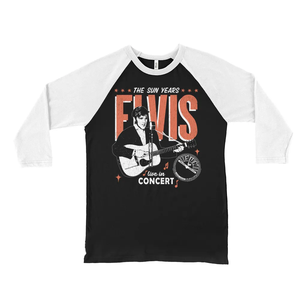 Sun Records 3/4 Sleeve Baseball Tee | The Sun Years Live In Concert (Equineop Exclusive) Sun Records Shirt