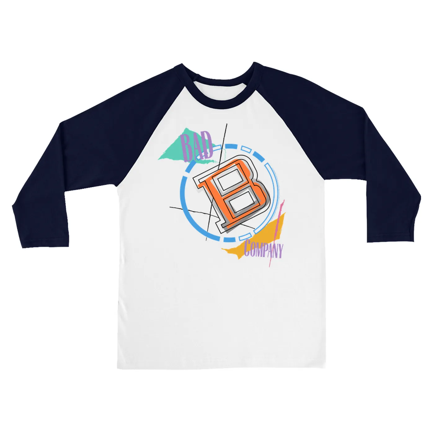 Bad Company 3/4 Sleeve Baseball Tee | Fame And Fortune Album Design Bad Company Shirt
