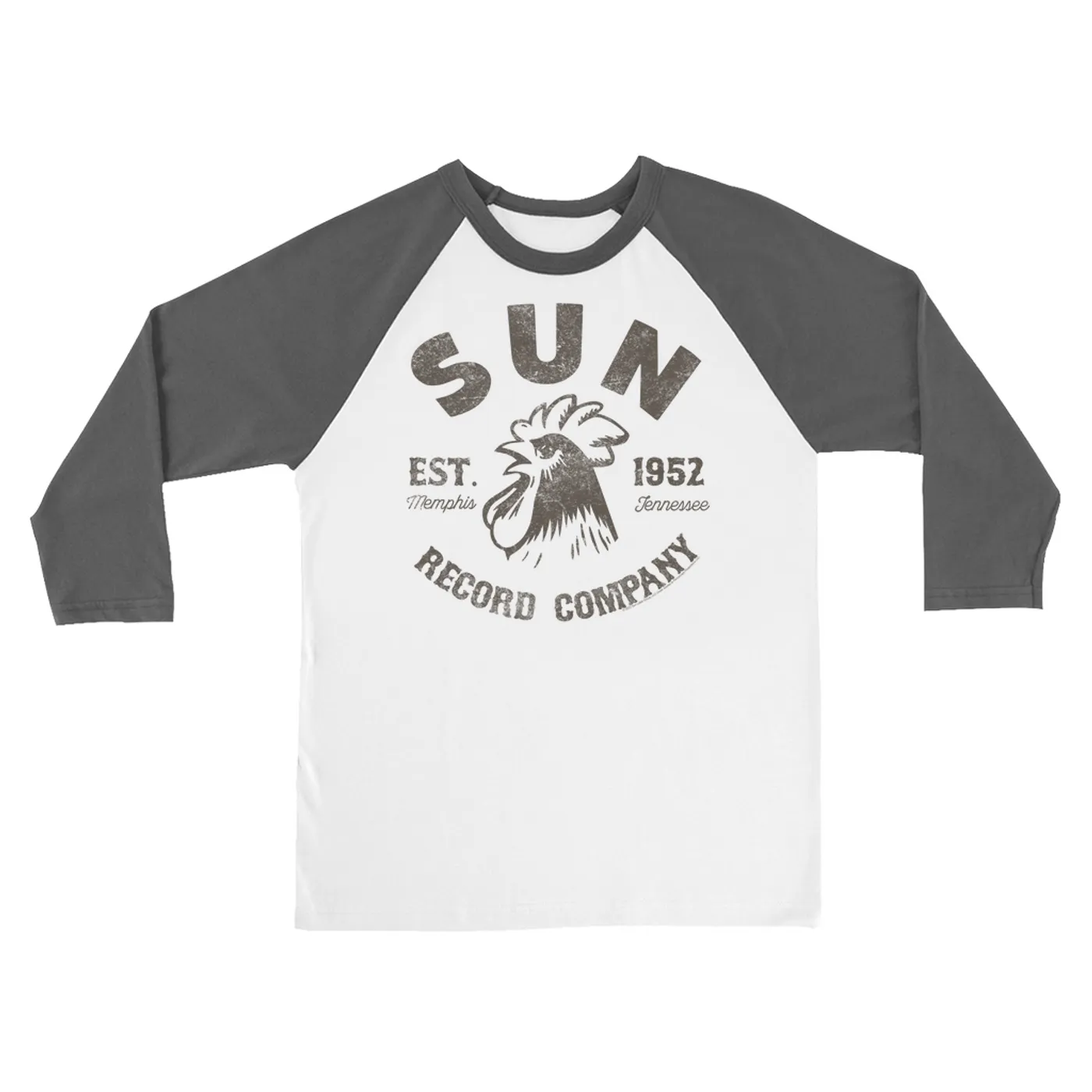 Sun Records 3/4 Sleeve Baseball Tee | Est. 1952 Memphis Tennessee Distressed Sun Records Shirt
