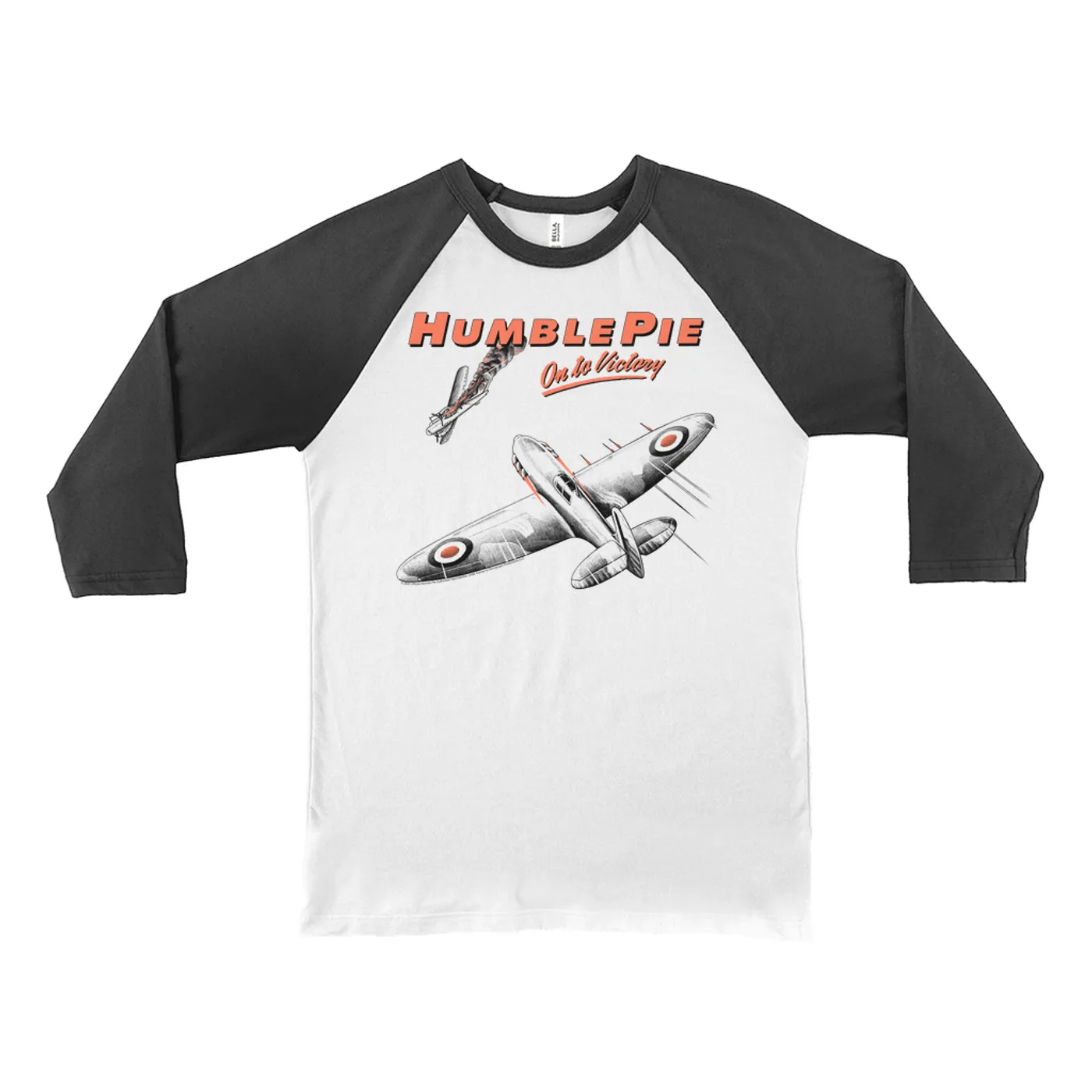 Humble Pie 3/4 Sleeve Baseball Tee | On To Victory Album Design Humble Pie Shirt