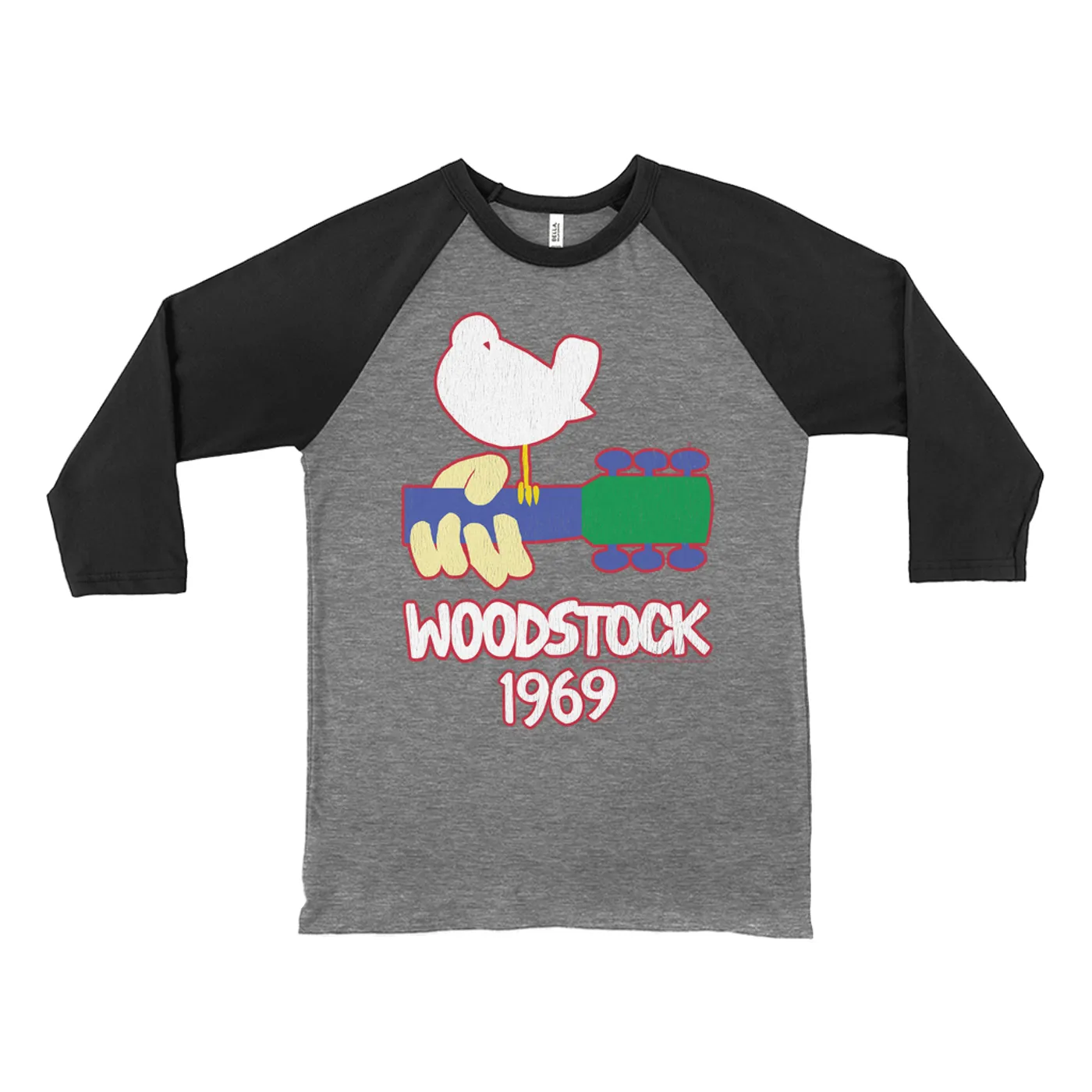 Woodstock 3/4 Sleeve Baseball Tee | 1969 Music Festival Outline (Merchbar Exclusive) Woodstock Shirt