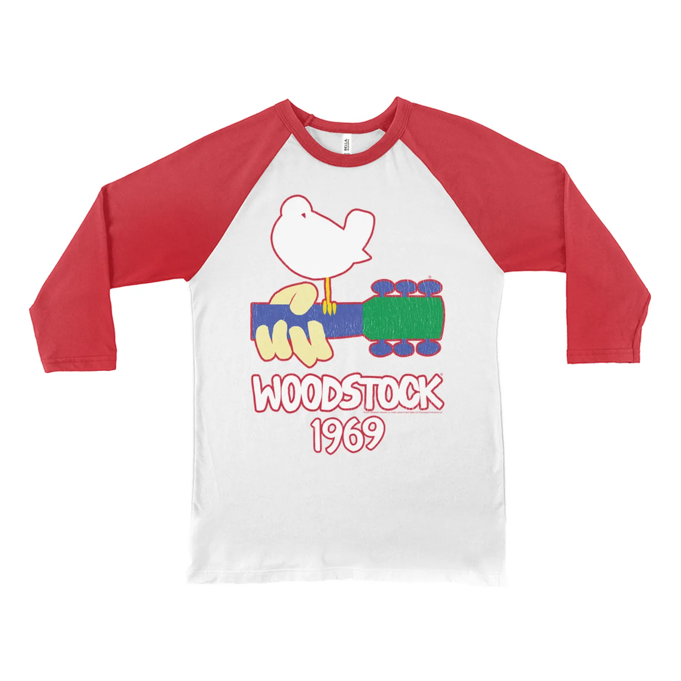 Woodstock 3/4 Sleeve Baseball Tee | 1969 Music Festival Outline (Merchbar Exclusive) Woodstock Shirt