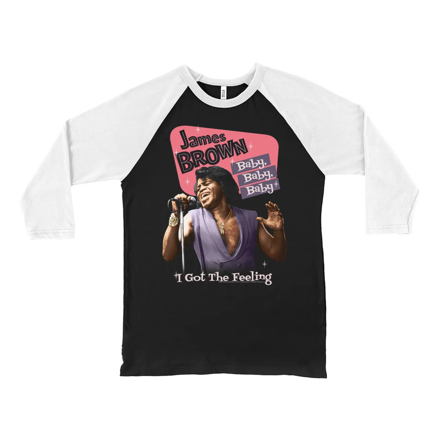 James Brown 3/4 Sleeve Baseball Tee | Baby, I Got The Feeling James Brown Shirt