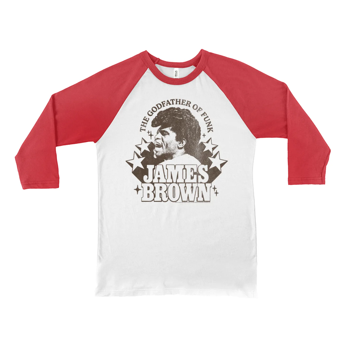James Brown 3/4 Sleeve Baseball Tee | Godfather Of Funk Star Power James Brown Shirt