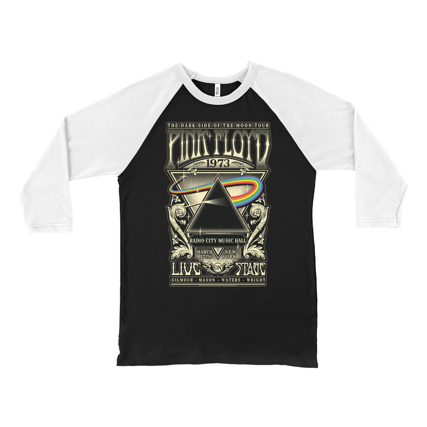 Pink Floyd 3/4 Sleeve Baseball Tee | Live On Stage At Carnegie Hall Pink Floyd Shirt
