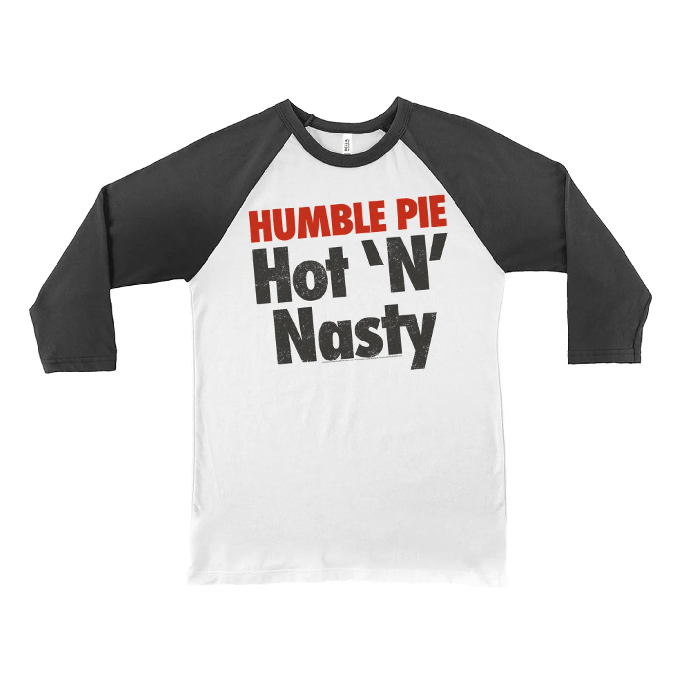 Humble Pie 3/4 Sleeve Baseball Tee | Hot N' Nasty Distressed Logo Humble Pie Shirt